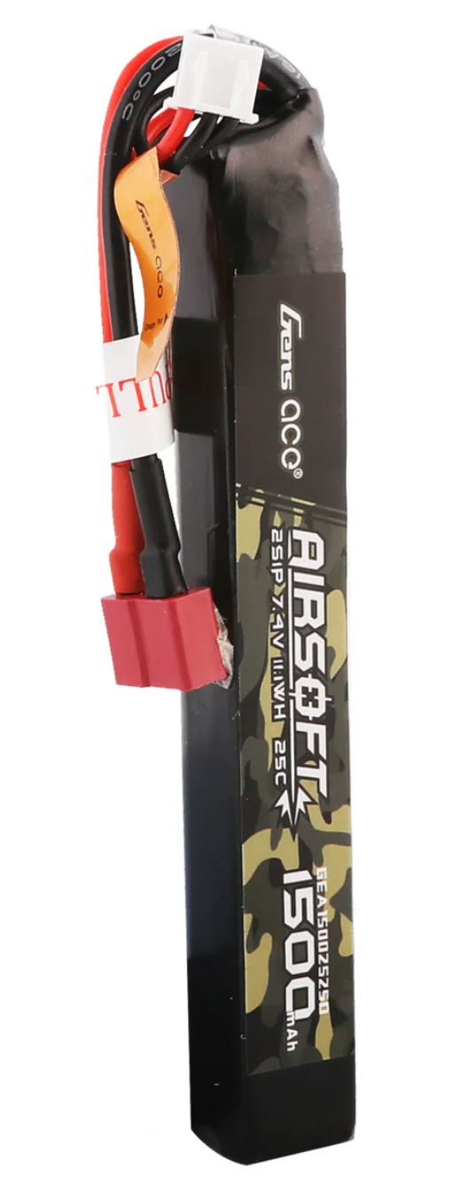  Gens ace 25C 1500mAh 2S1P 7.4V Airsoft Gun Lipo Battery with T Plug