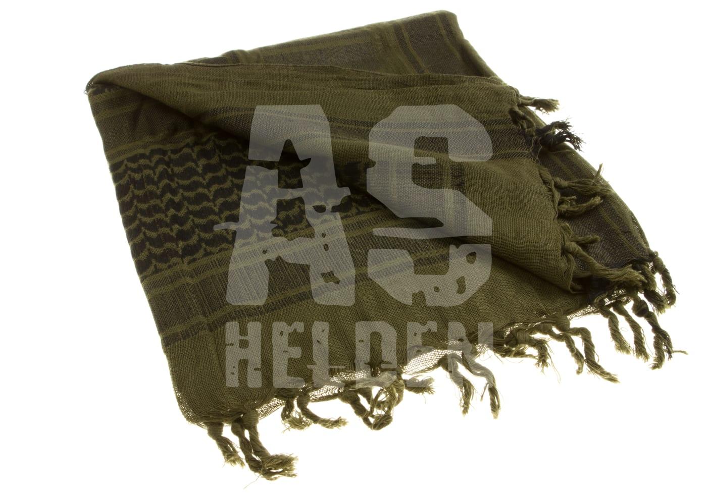 Grünes Shemagh-Tuch, gefaltet, für Airsoft-Einsatz.