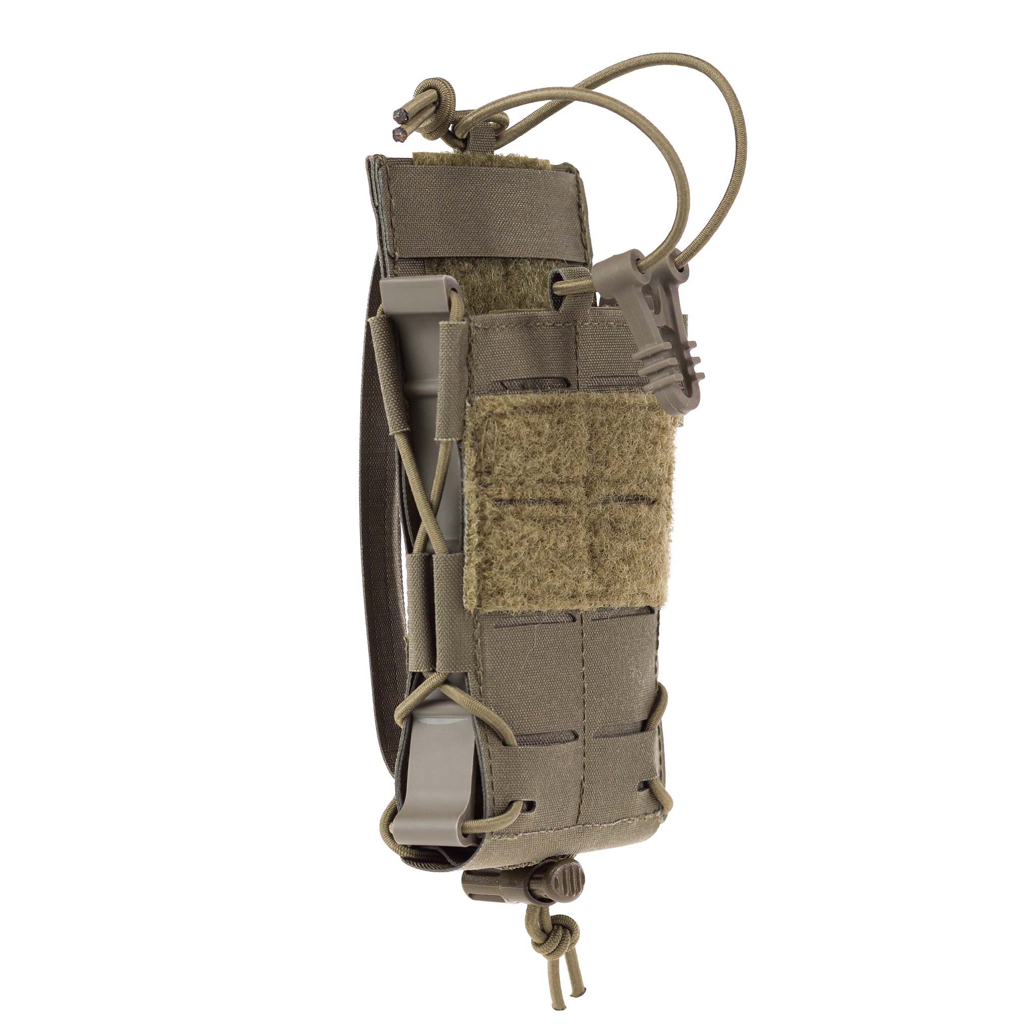Lindnerhof Multikaliber 1er MX119 Taktische Magazintasche in Olivgrün mit Molle-System und Klettverschluss für Airsoft-Ausrüstung.