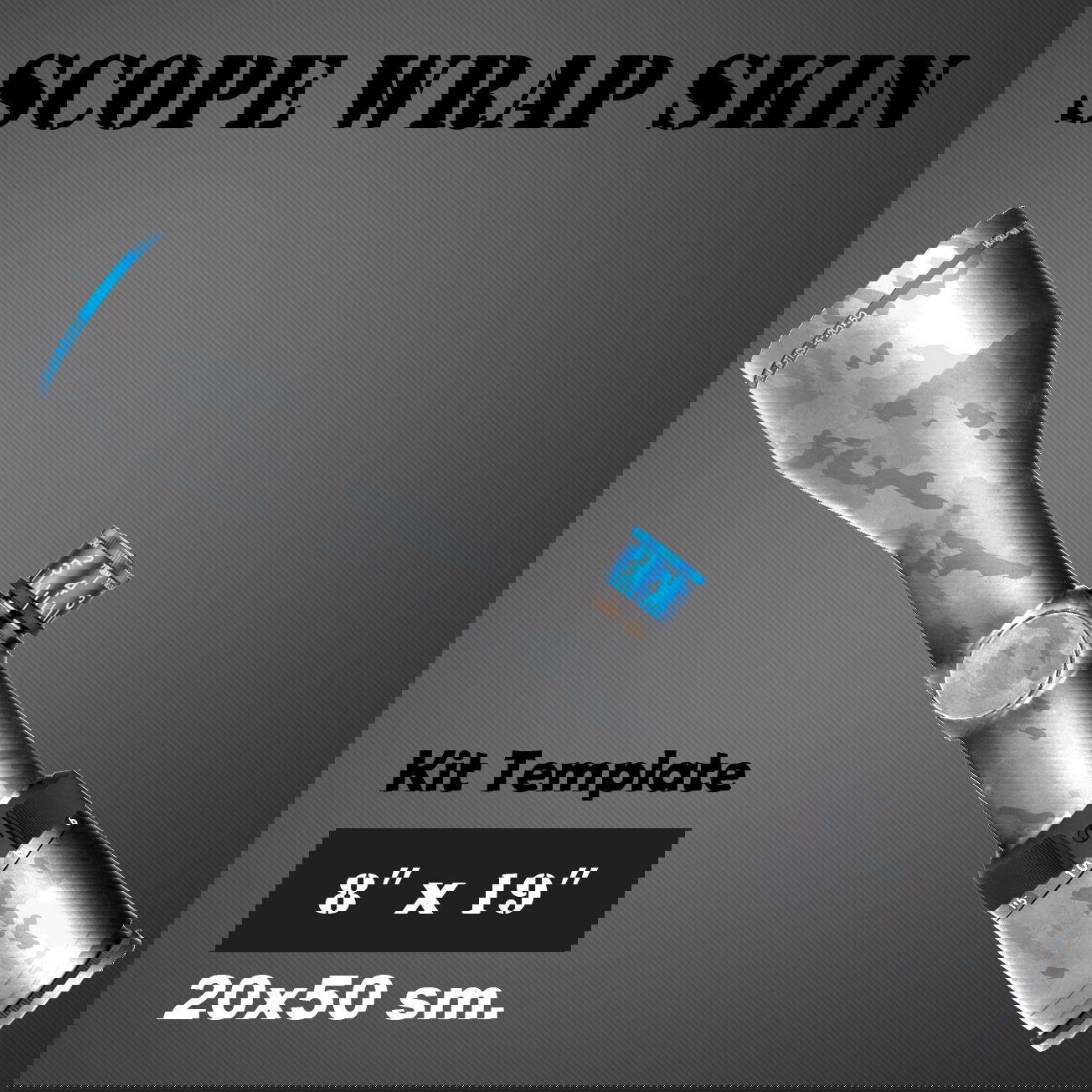 Tarnmuster-Optikfolie für Zielfernrohr, Kit-Vorlage 8"x19", 20x50 cm.