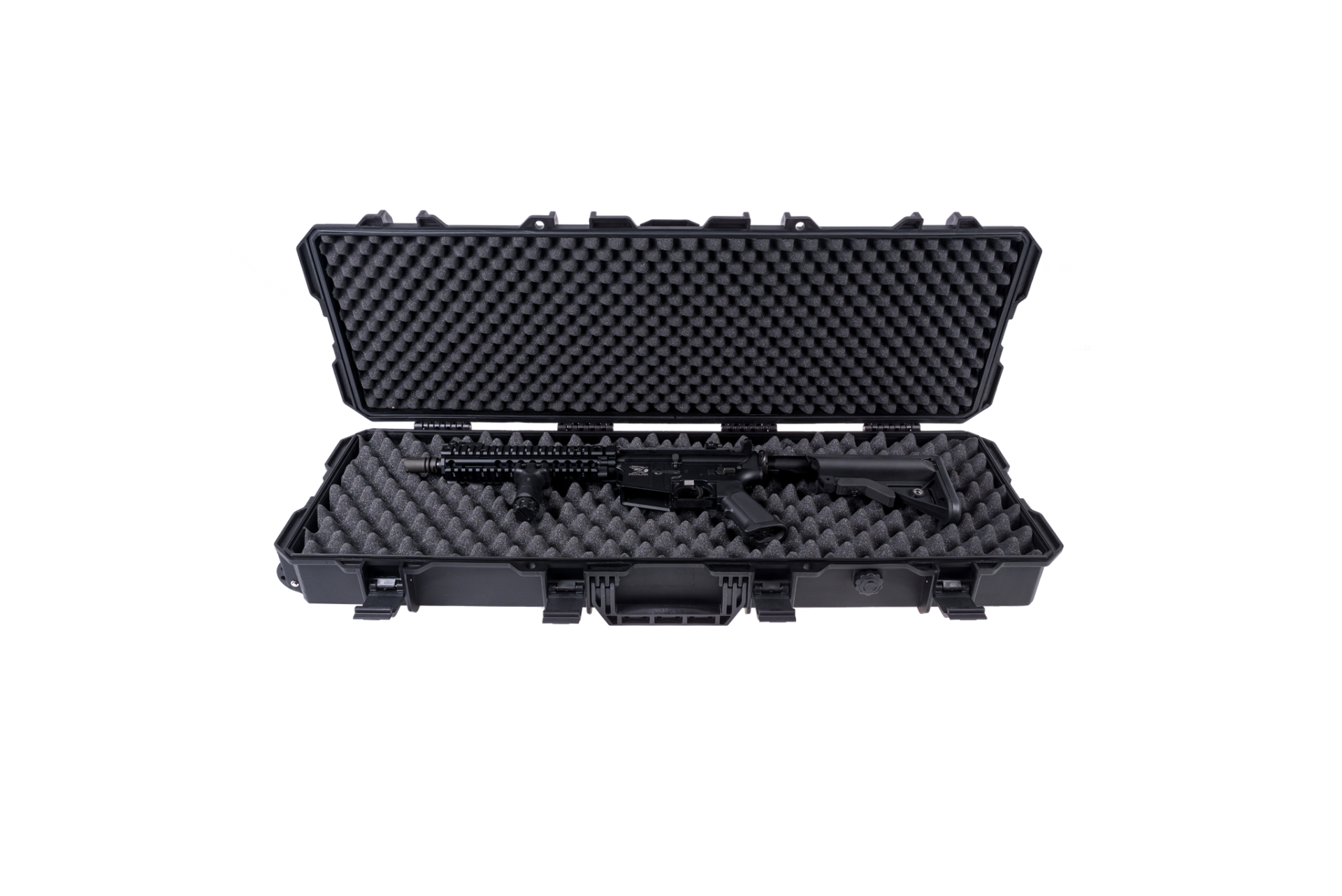 Phylax Waffenkoffer 100cm Wave Foam - Schwarz