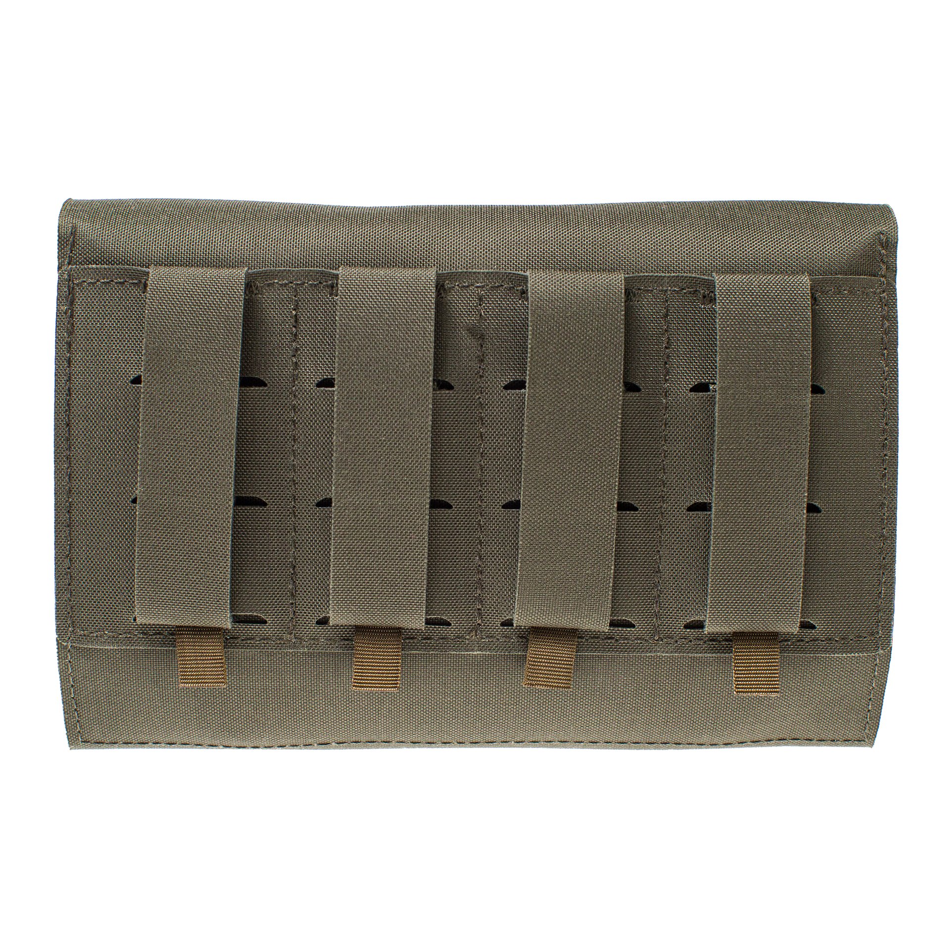 Lindnerhof Admin-Tasche MX116 Taktisches, olivfarbenes Molle-Panel mit vier horizontalen Schlaufen für Airsoft-Zubehörbefestigung.