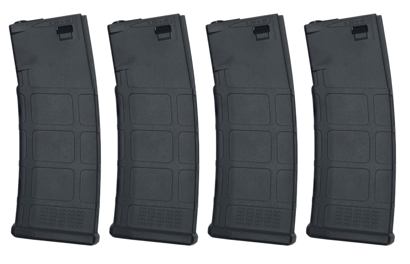 Airsoft Helden 4er Pack 195 Rounds-Midcap Magazin - Schwarz