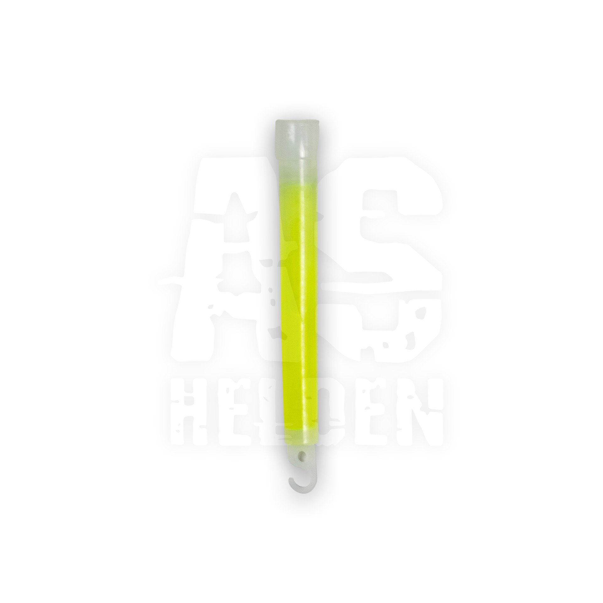 Leuchtstab für Airsoft, gelb, mit Haken zum Befestigen. Ideal für Nachtspiele oder Signalisierung.