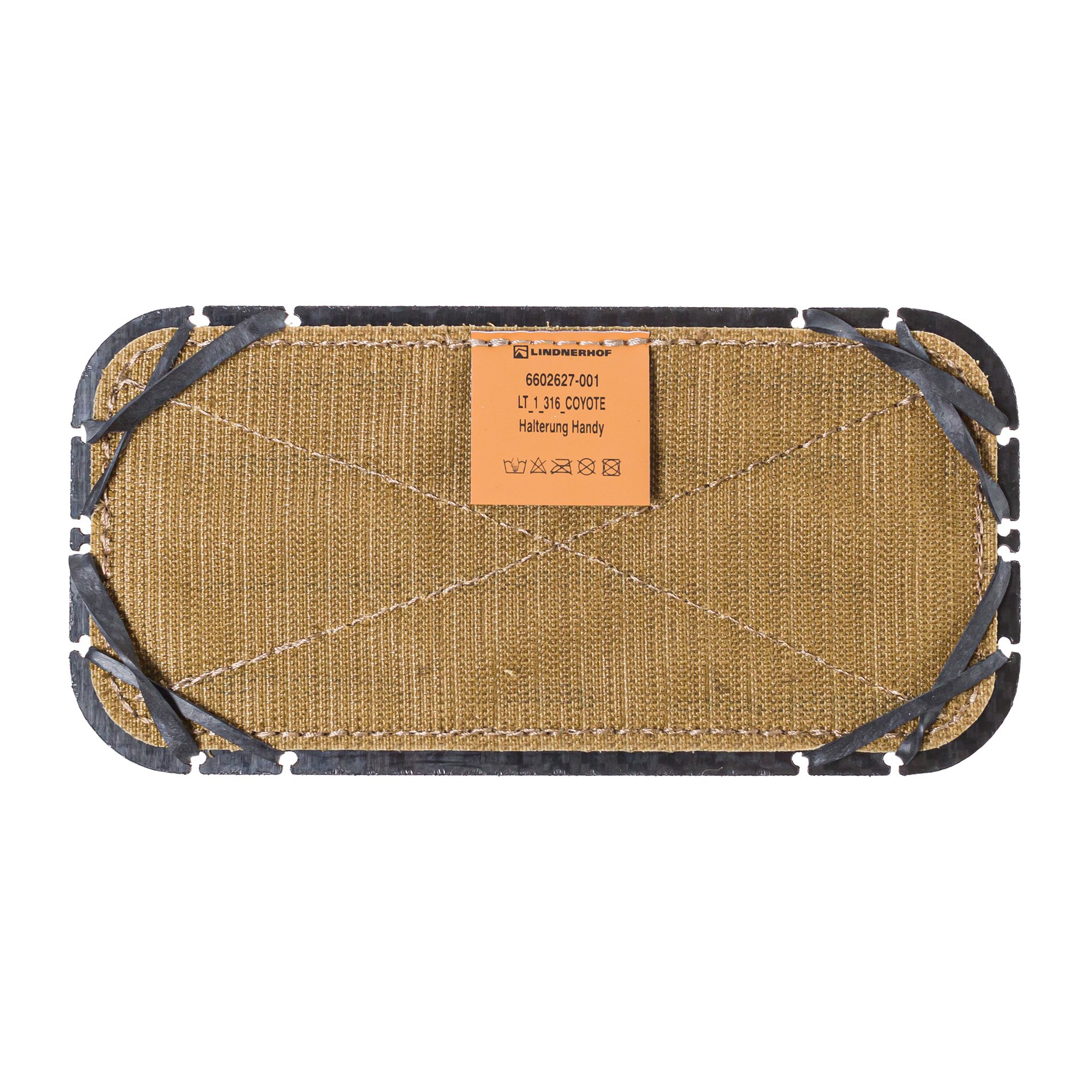 Taktische Handyhalterung in Coyote-Farbe mit stabilen Nähten und Befestigungsschlaufen.