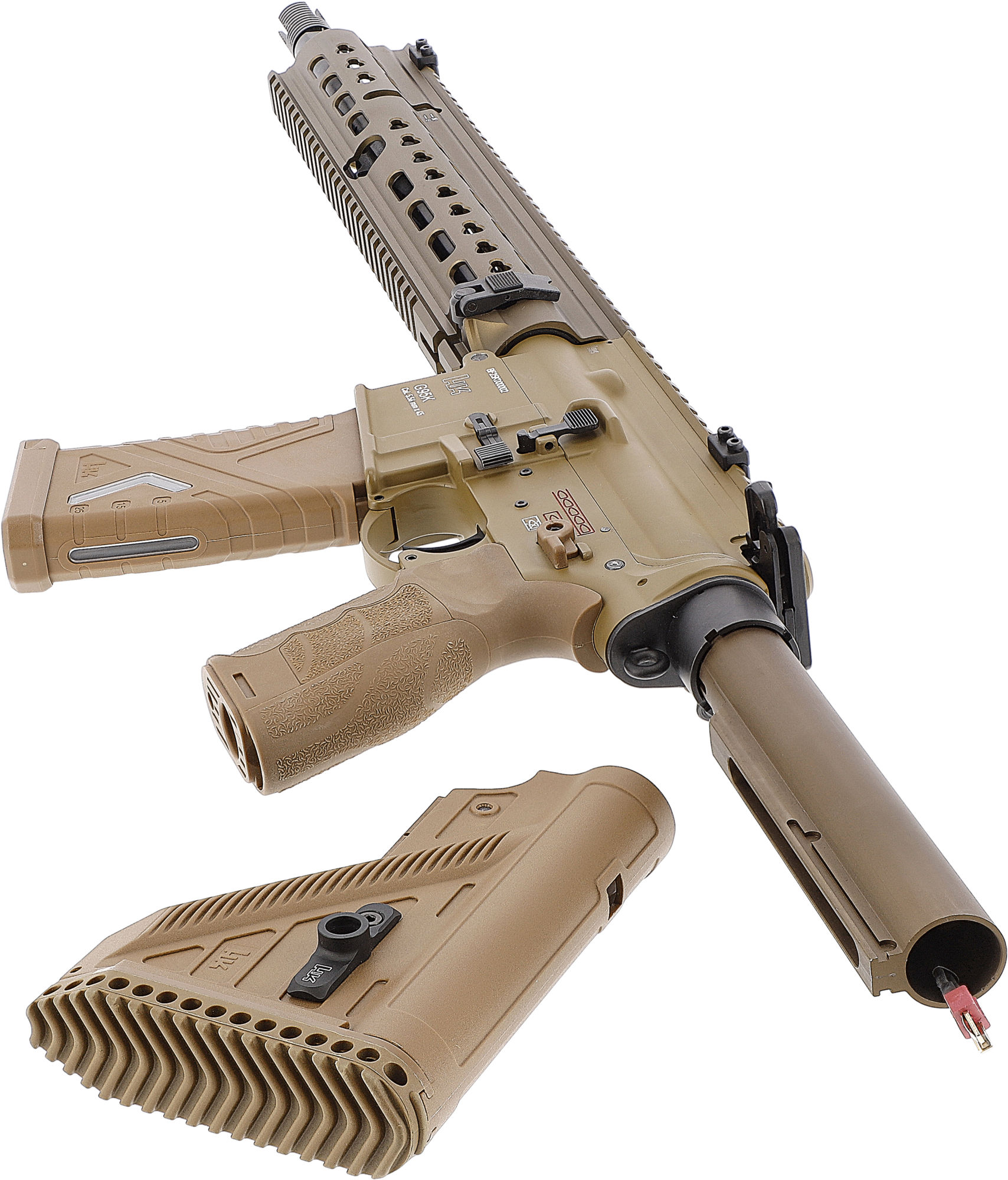 Umarex Heckler & Koch G95K S-AEG + Gratis Phylax Waffenkoffer 100cm Wave Foam, RAL8000  - ab 18 Jahren