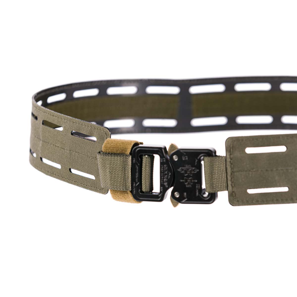 Lindnerhof Gürtel LT562 Taktischer Gürtel mit Schnellverschluss und Schlaufen für Ausrüstung, olivgrün, ideal für Airsoft-Equipment.
