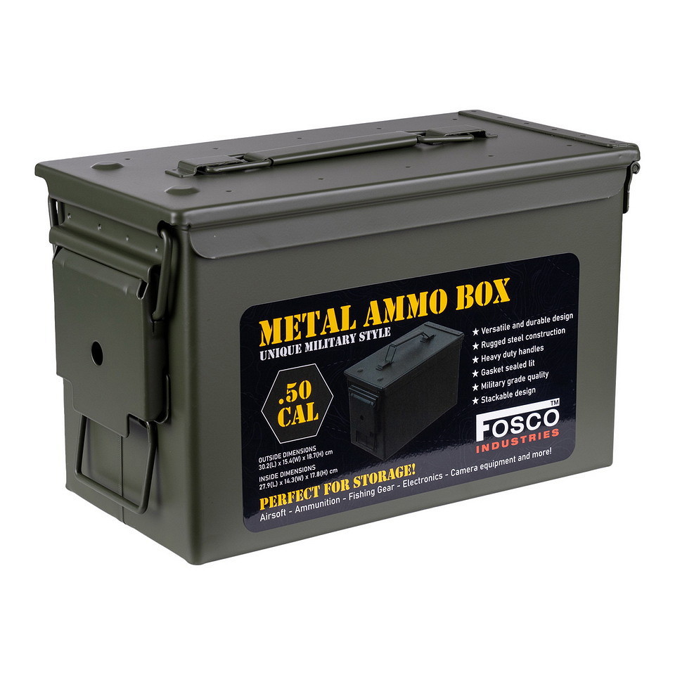 Fosco Industries Munitionskiste Cal.50mm - Vorsicht Gefahr!