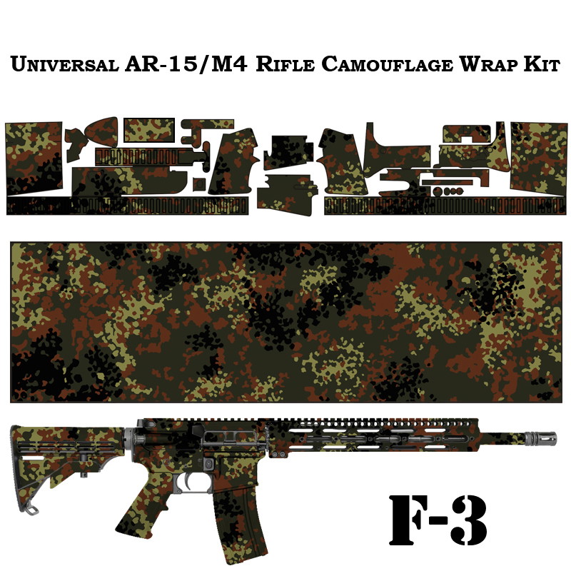 Tarnmuster-Folie für AR-15/M4 Gewehre, grün-braun-schwarz, für Airsoft-Waffenanpassung.