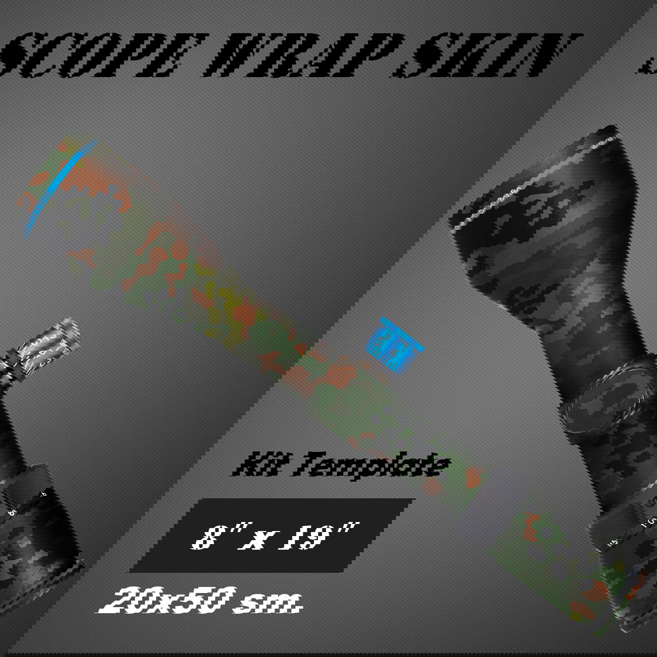GunsWrap Scope Skins Tarnmuster-Folierung für Zielfernrohr, Größe 8"x19" (20x50 cm), für Airsoft-Optiken.