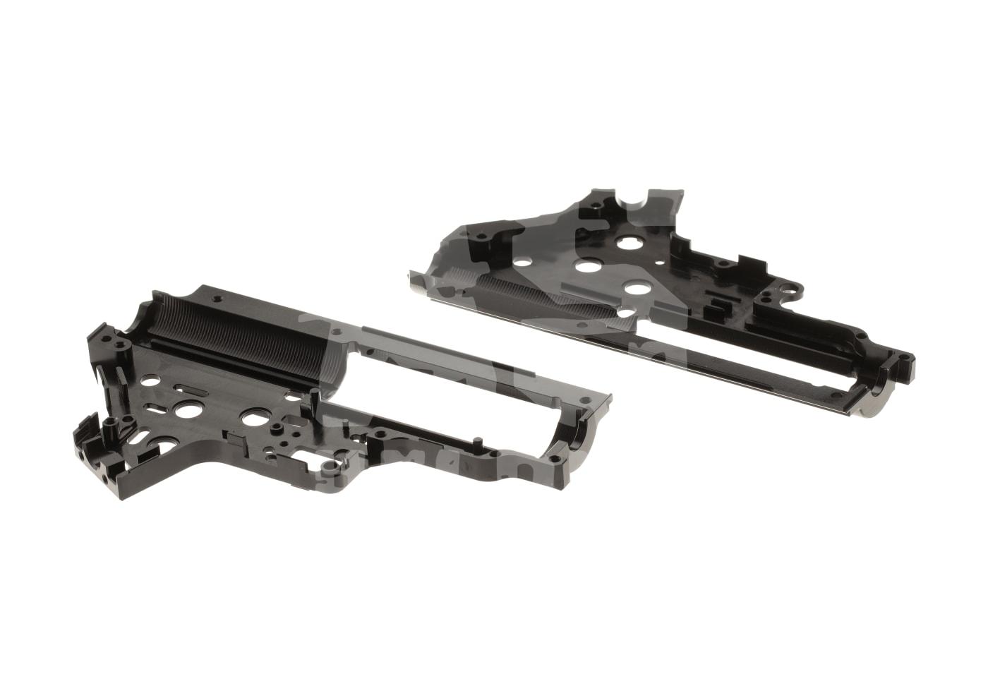 Dark reflective Gearbox Shell im Camouflage-Design für Airsoft-Waffen.