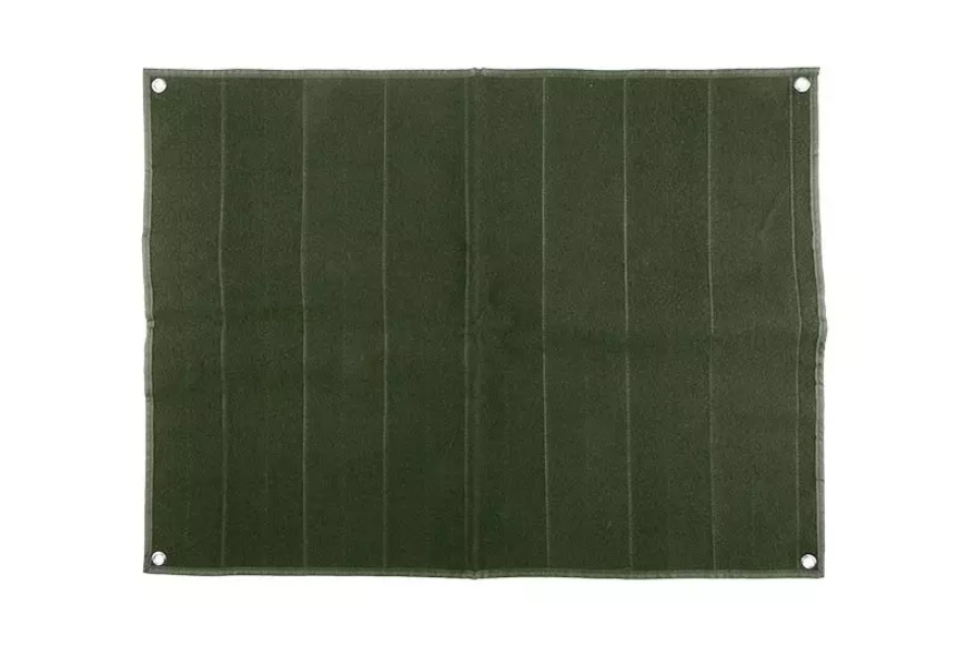 GFT Patch Wall für Patch Sammler large olive Grüne, rechteckige Plane mit Ösen an den Ecken, geeignet für Airsoft-Equipment.