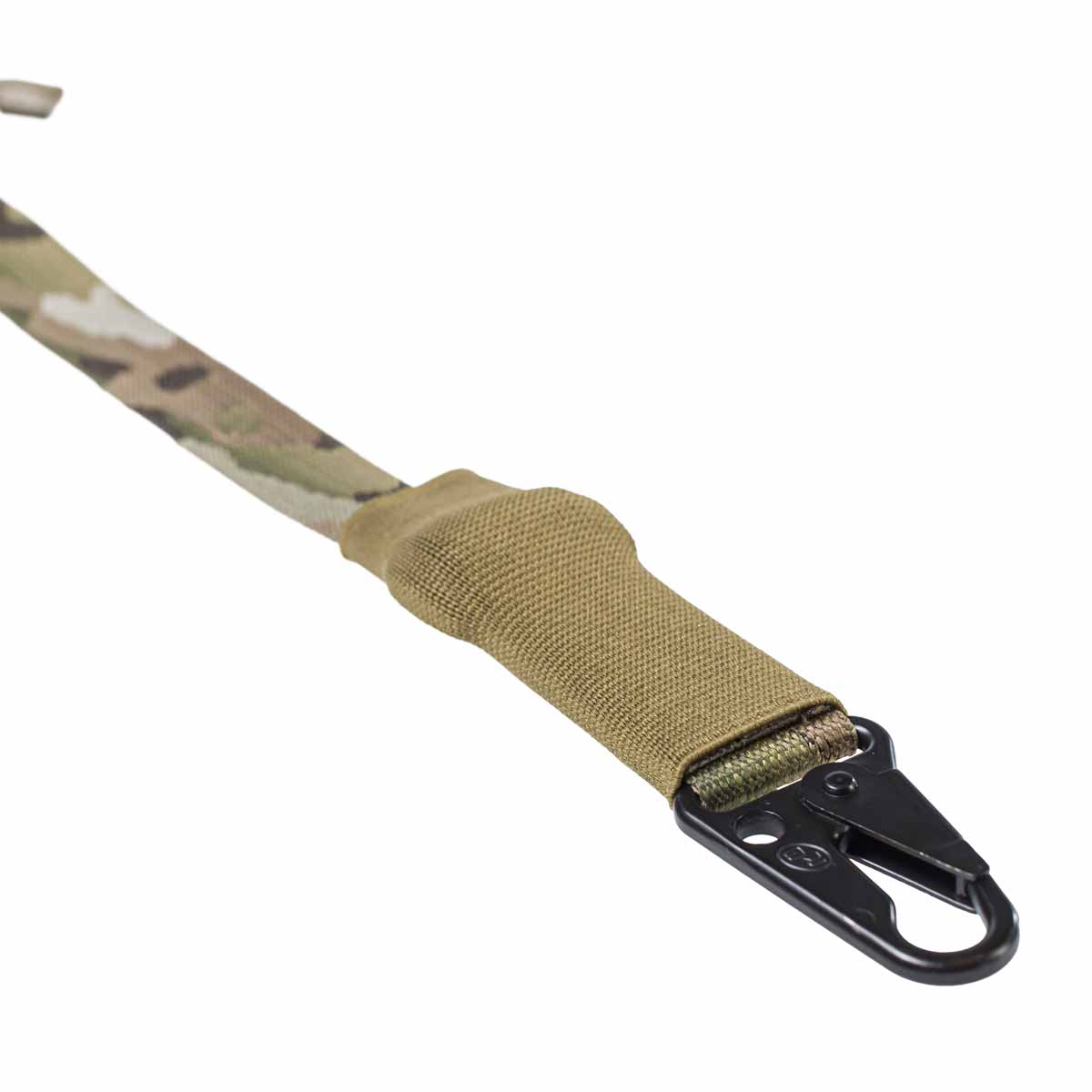 Lindnerhof Trageriemen GS110 Taktischer Sling-Gurt in Tarnfarben mit Karabinerhaken, ideal für Airsoft-Waffen.
