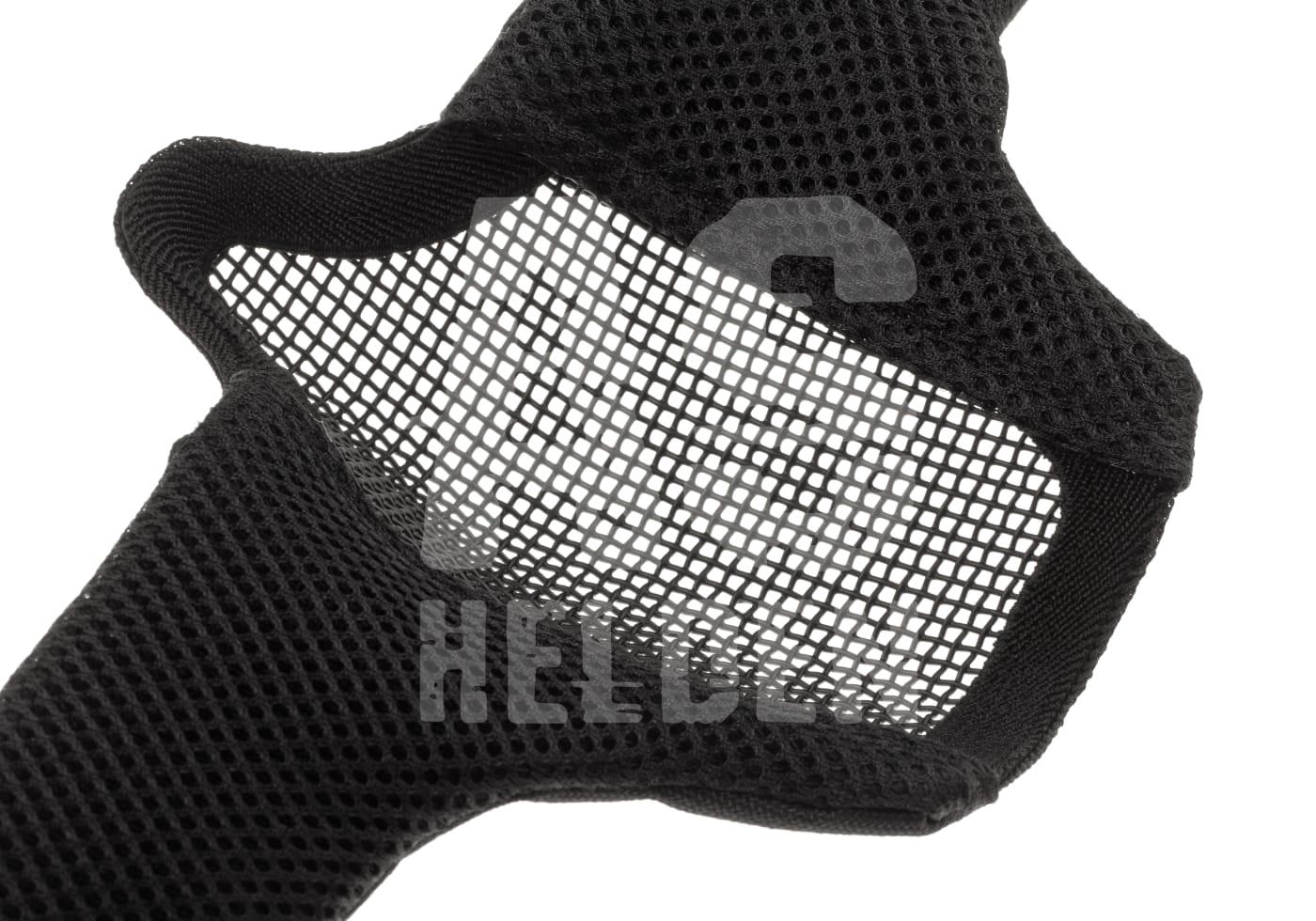 Mk.II Steel Half Face Mask Schwarze Airsoft-Gesichtsmaske mit stabilem Netz und atmungsaktivem Material.
