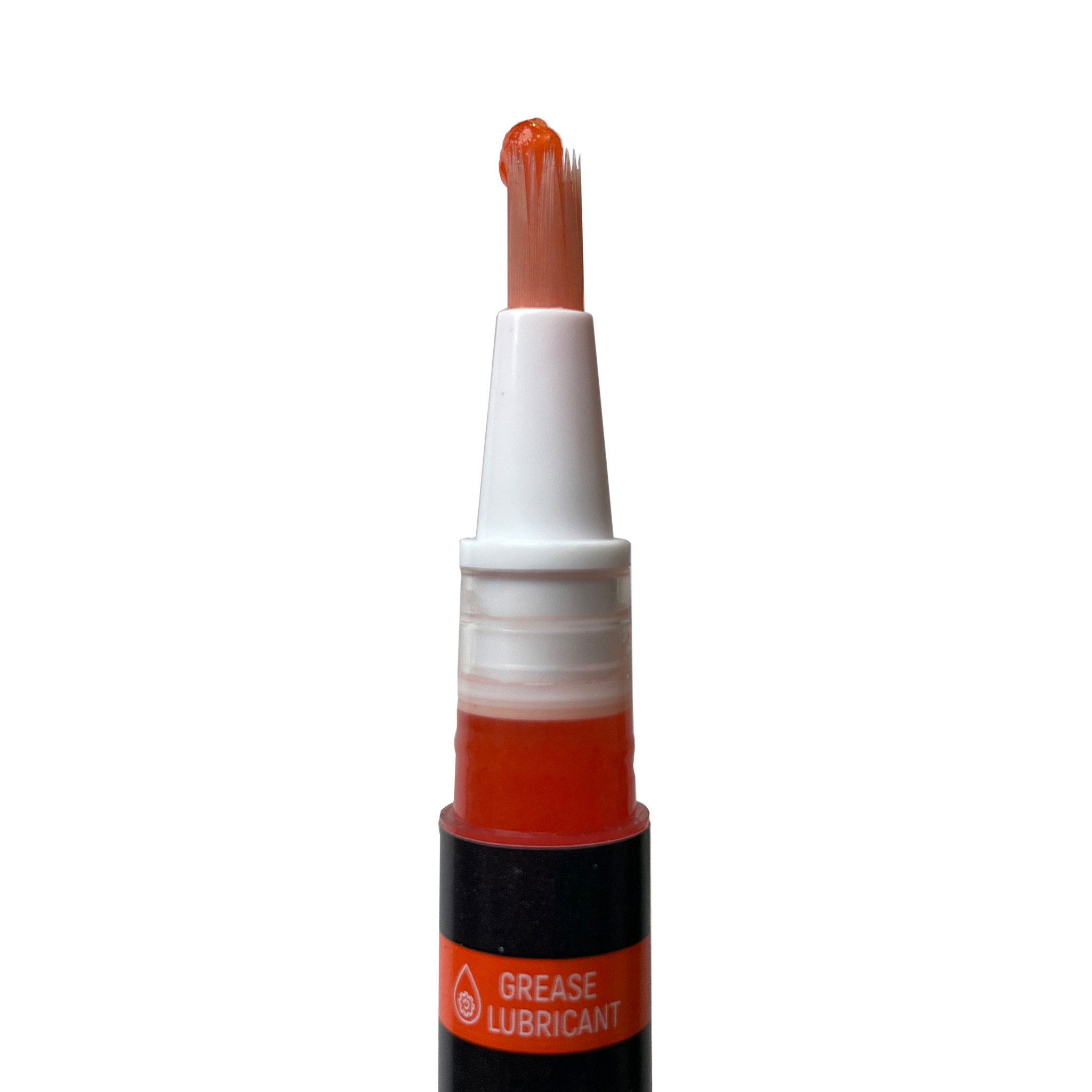 Roter Schmierstoff-Applikator mit Bürstenspitze und Aufschrift "Grease Lubricant".