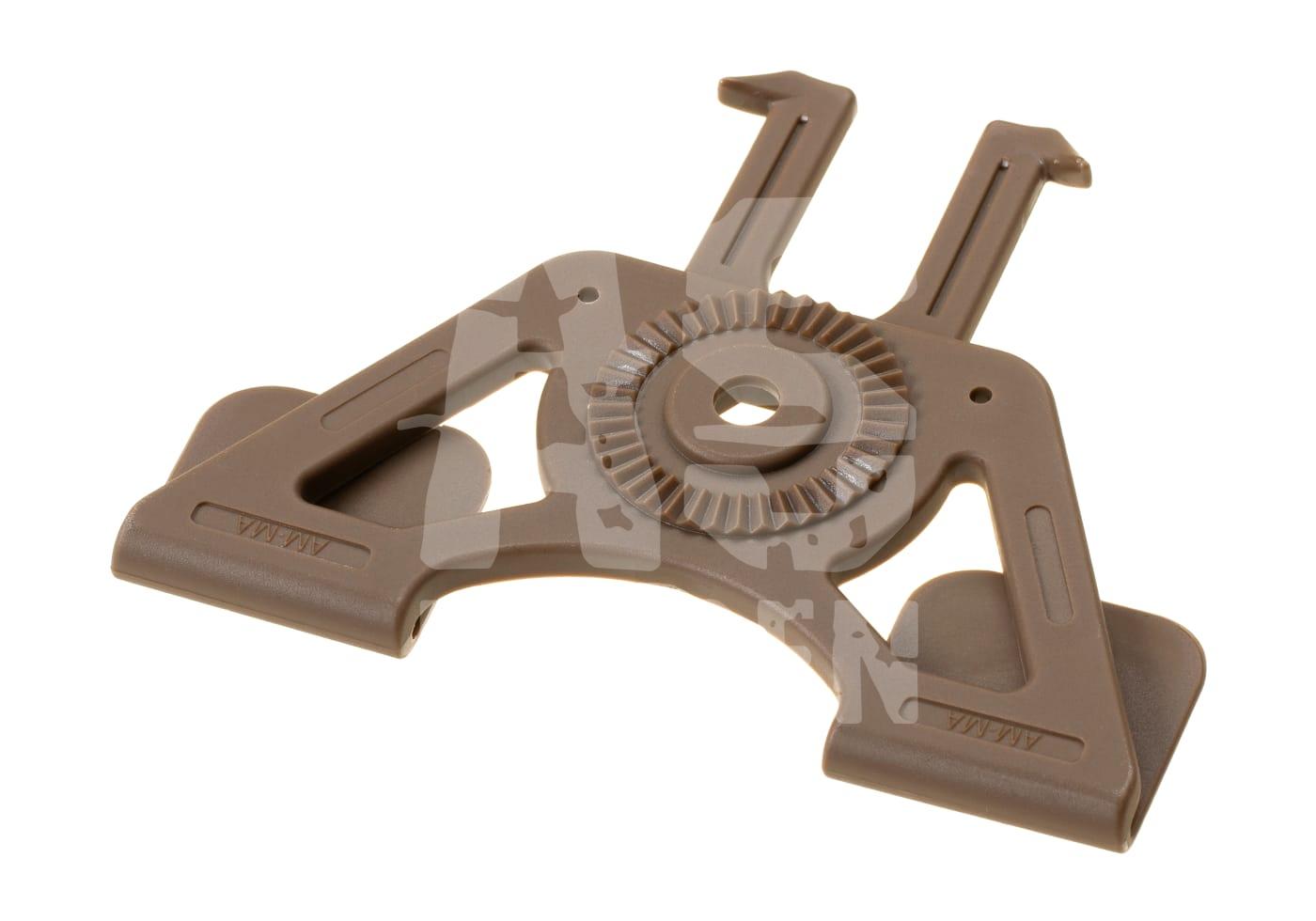 Taktische Schnellwechselaufnahme in Coyote für Airsoft-Zubehör, kompatibel mit Gürtel oder Weste.
