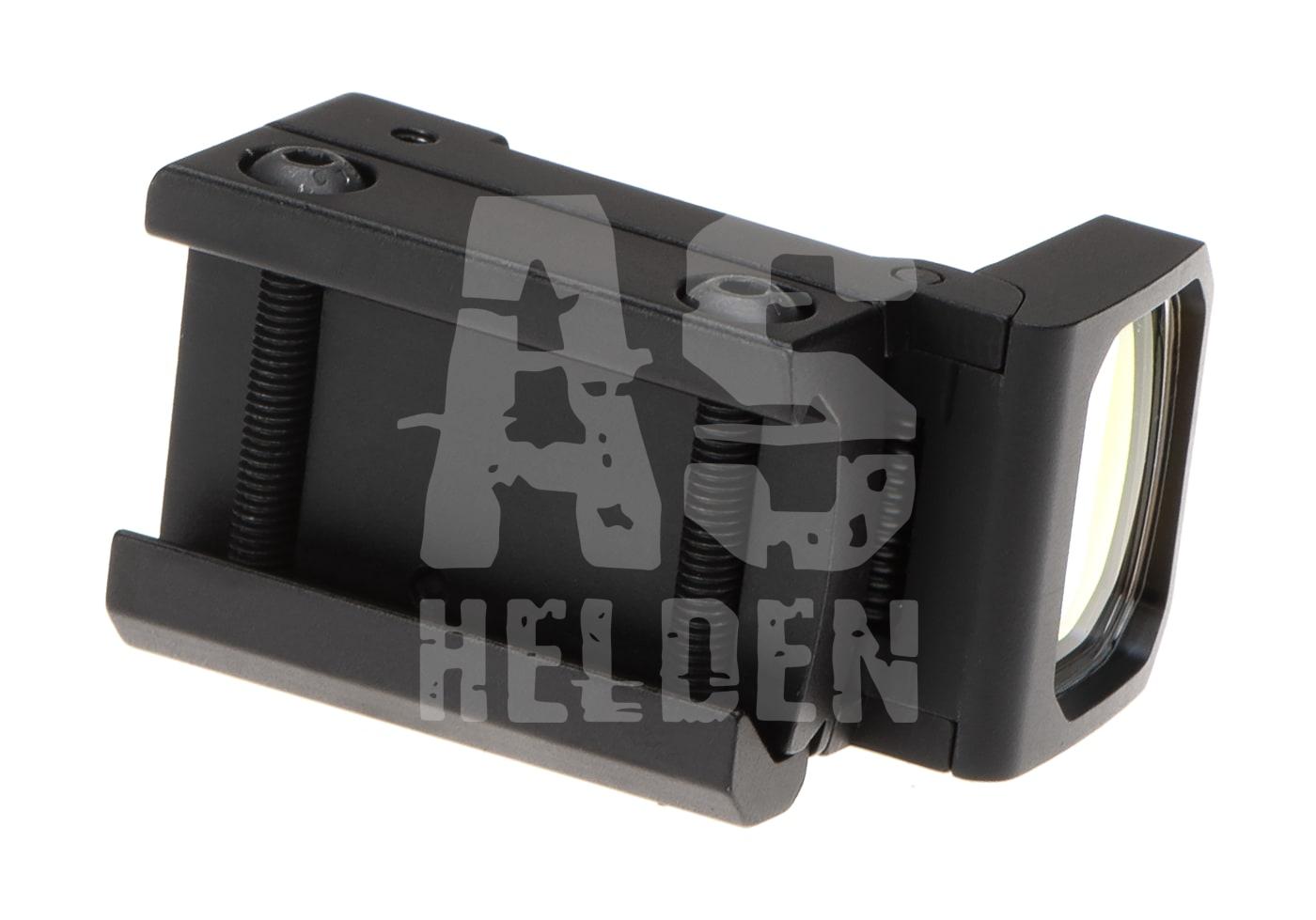 Flip Dot Reflex Sight Schwarz-graue Visierhalterung für Airsoft, kompakt mit Schraubbefestigung.
