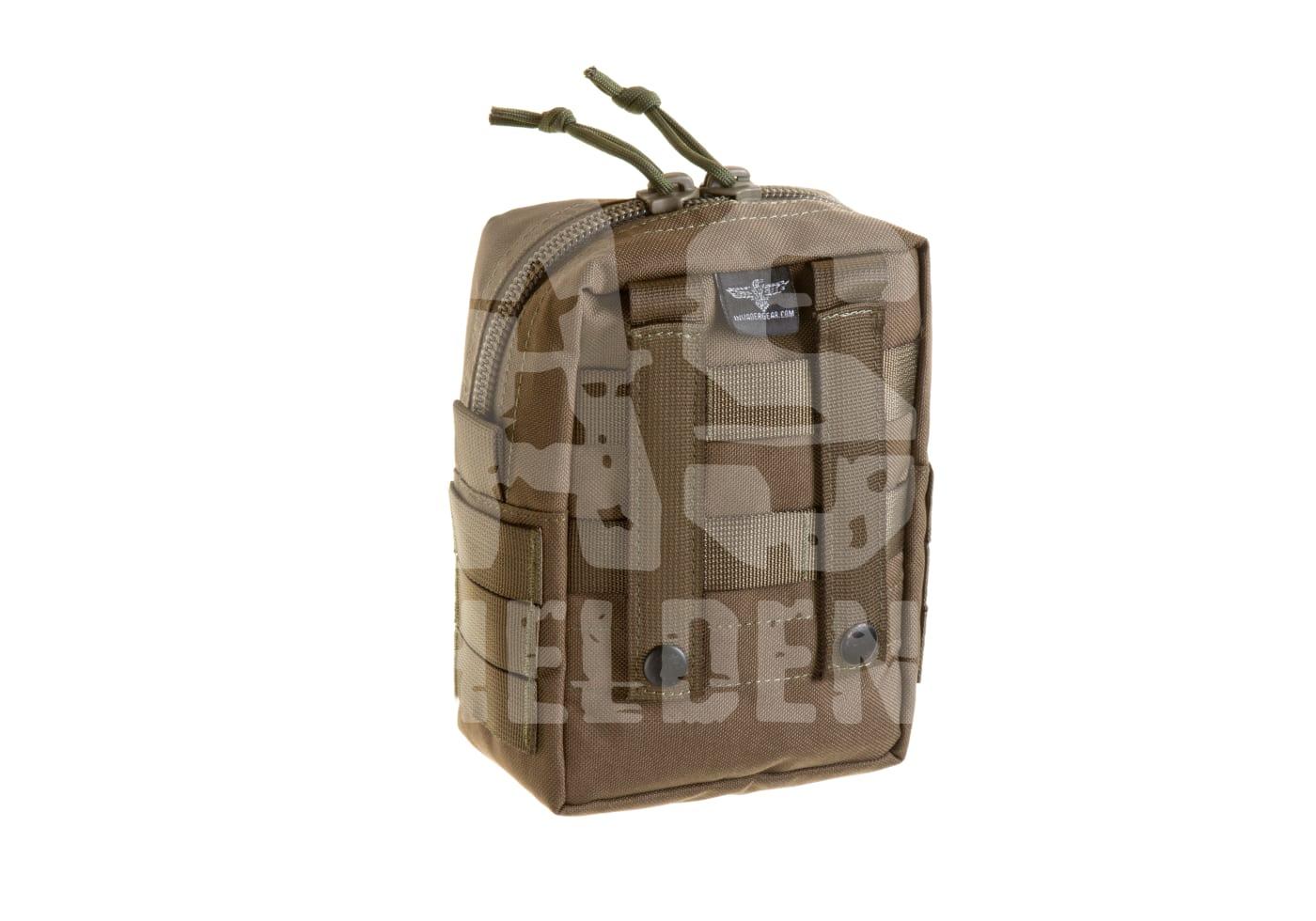 Taktische Camo-Tasche mit Reißverschluss und MOLLE-System für Airsoft-Ausrüstung.