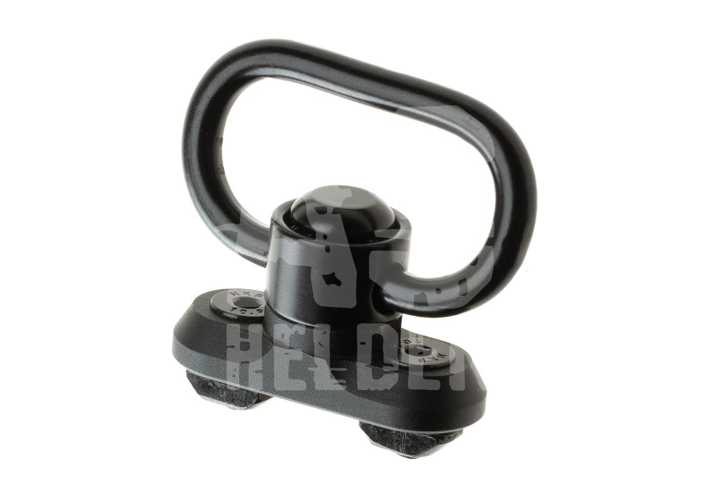 Airsoft QD-Sling Swivel, schwarz, für Gewehrriemenmontage.