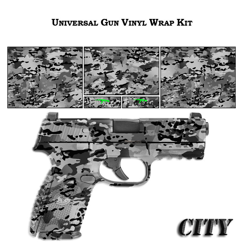 Vinyl-Wrap-Kit in Stadt-Camouflage-Muster für Airsoft-Waffen.