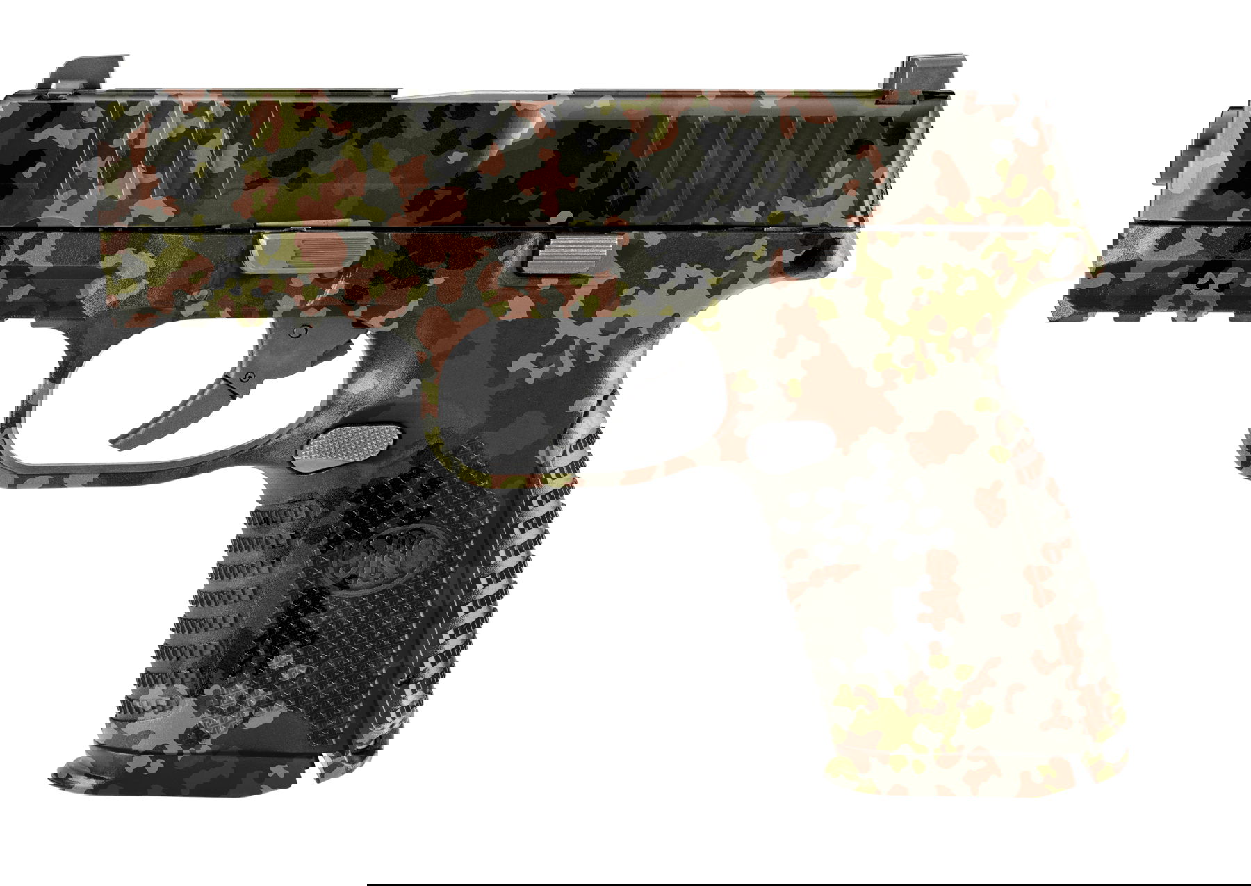 GunsWrap Pistol Skins Tarnfarbene Airsoft-Pistole, seitliche Ansicht, modernes Design.