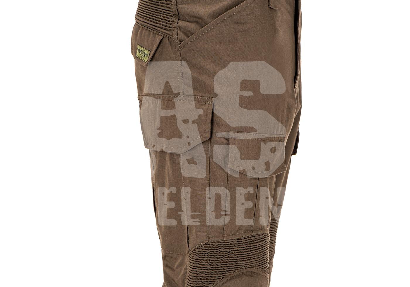 Olive-grüne taktische Hose mit Taschen und elastischen Knieeinsätzen für Airsoft-Spiele.