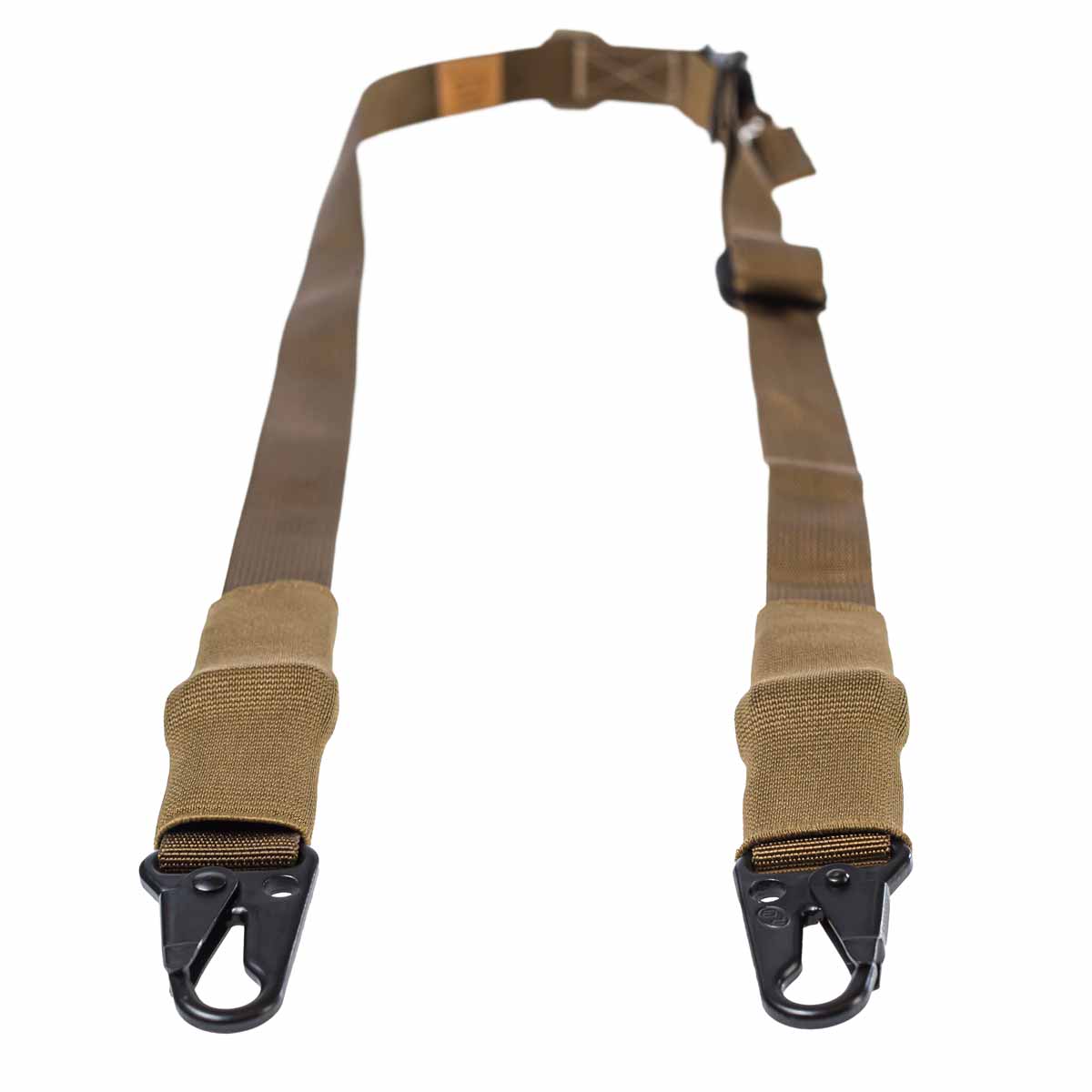 Taktischer, einstellbarer brauner Riemen mit Metallhaken für Airsoft-Waffen.