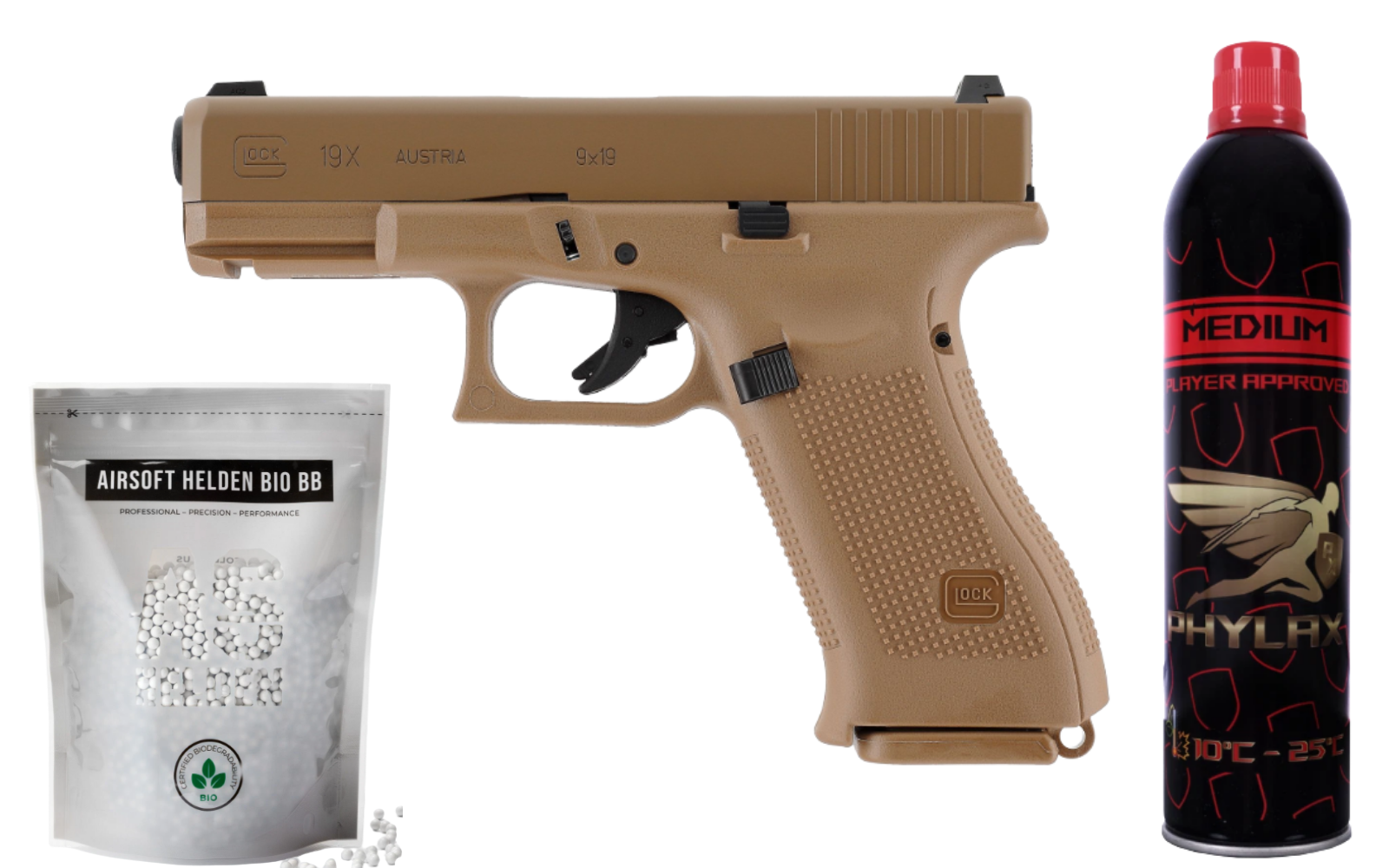SET GLOCK 19X coyote 6mm GBB - ab 18 Jahren