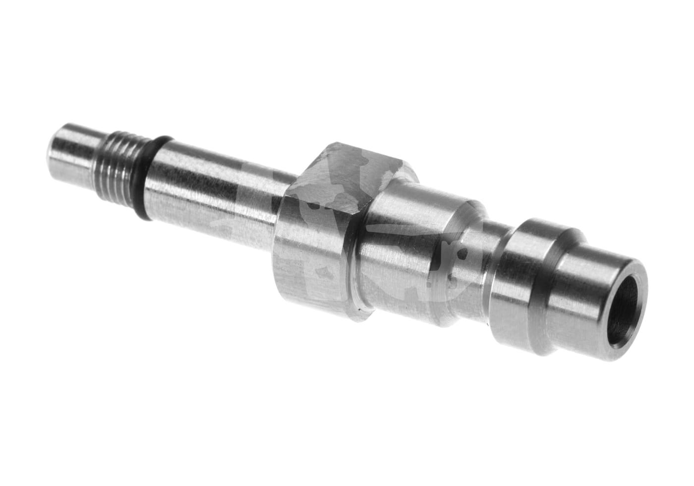 HPA Adaptor for Marui US Type Edelstahl-Aufsatz für Airsoft-Waffen, zylindrische Form mit Rillen, passend für Gas-Ventile.