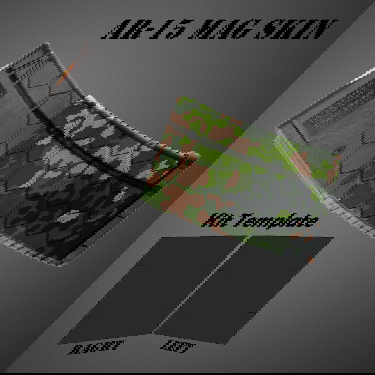 GunsWrap AR15 / M4 Rifle Magazin Skins AR-15 Magazin mit Tarnmuster-Skin und Schablonenvorlage für Airsoft-Tuning.