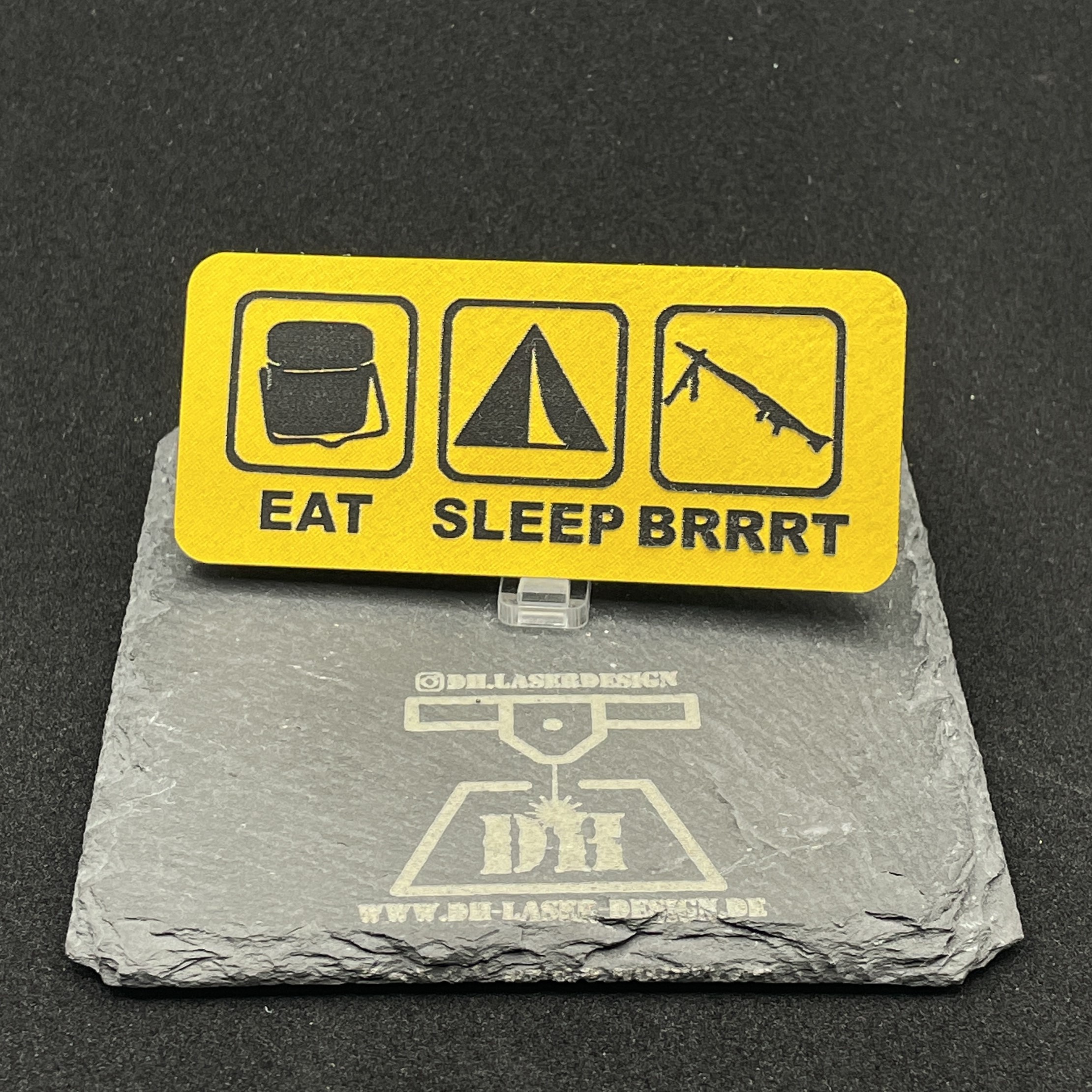 DH Laser Design Eat, Sleep, Brrrrt Lasercut Kunstleder Patch 
