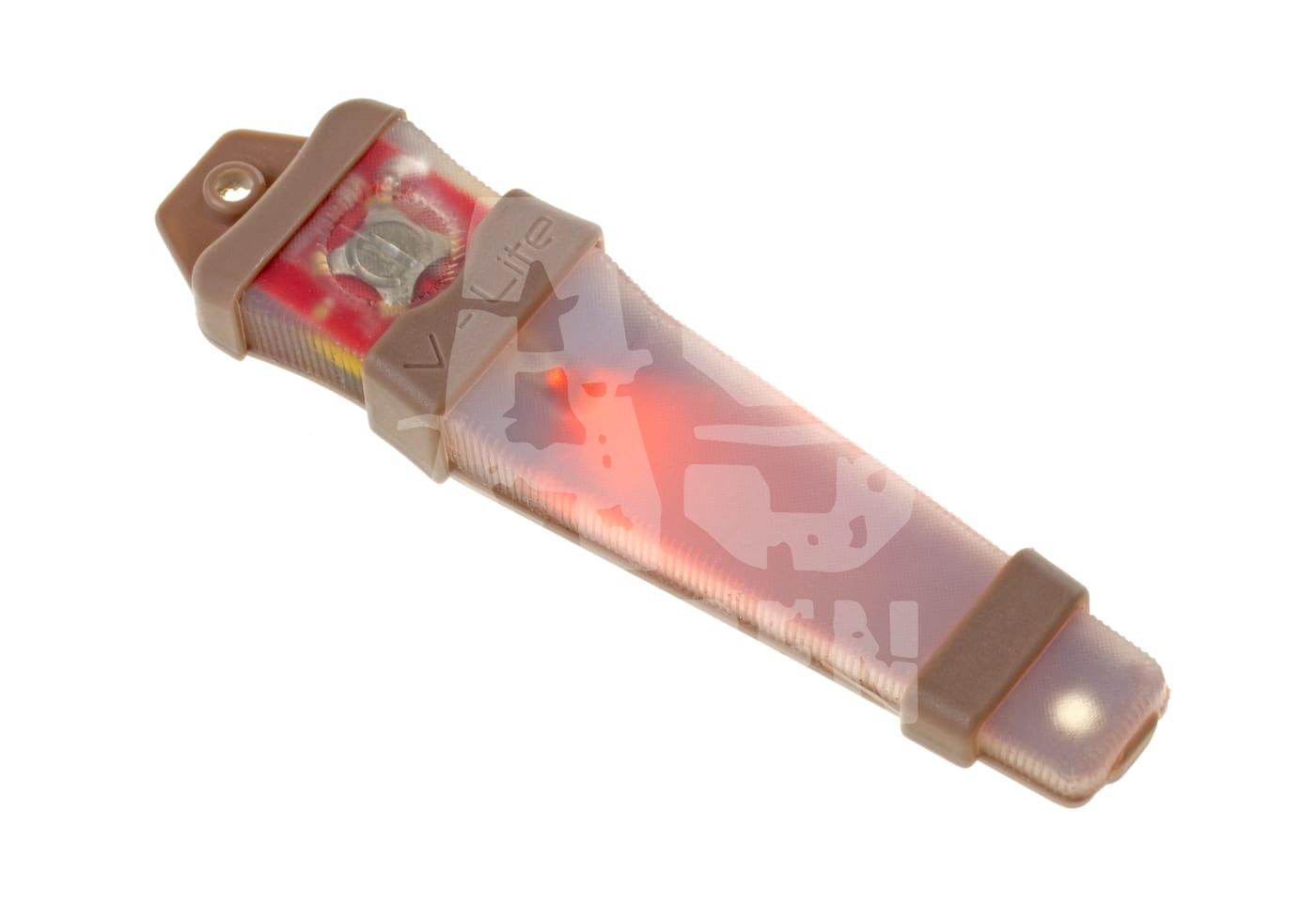Safety Lite OR Braunes LED-Licht, rechteckig, leuchtet rot, geeignet für Airsoft-Spiel.