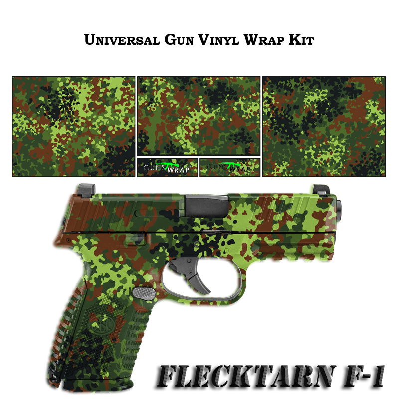 Vinyl-Wrap-Kit für Pistole im Flecktarn F1-Muster, ideal für Airsoft-Tarnung.