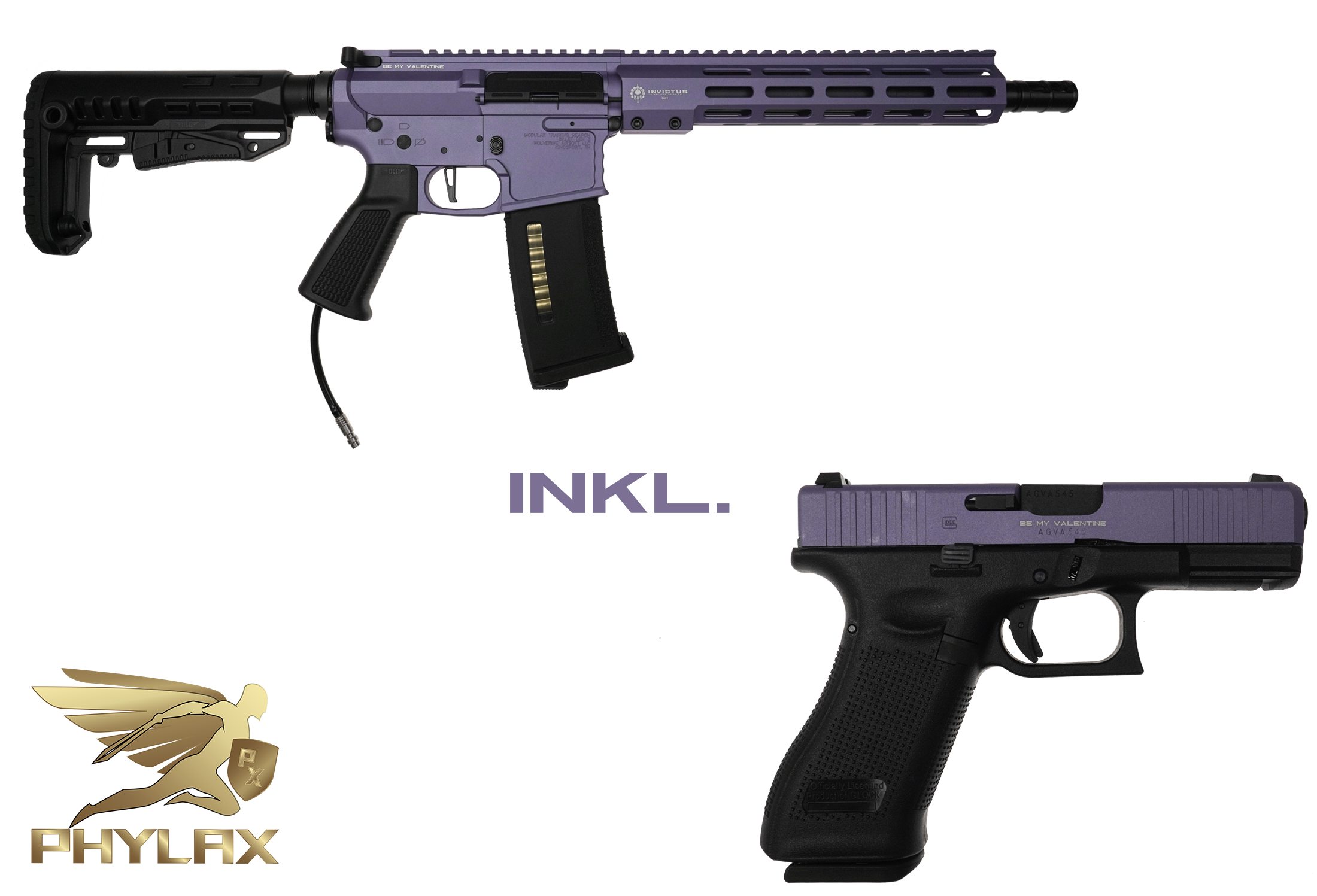 BE MY VALENTINE SET - MTW Billet Tactical Gen 3 - GLOCK 45 black 6mm GBB x Cerakote