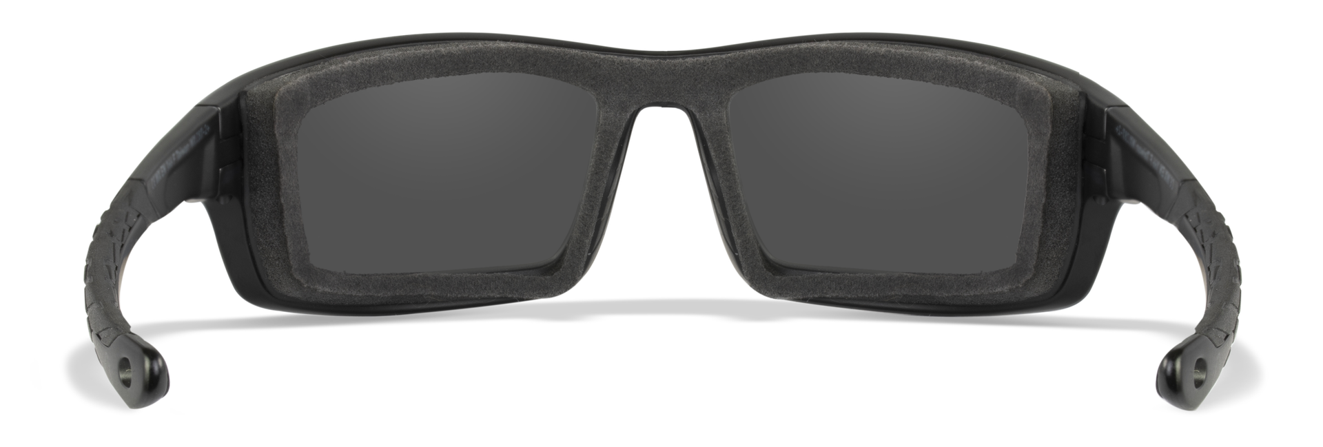 Schwarze Airsoft-Schutzbrille mit gepolstertem Rahmen und getönten Gläsern für optimalen Tragekomfort und Schutz.