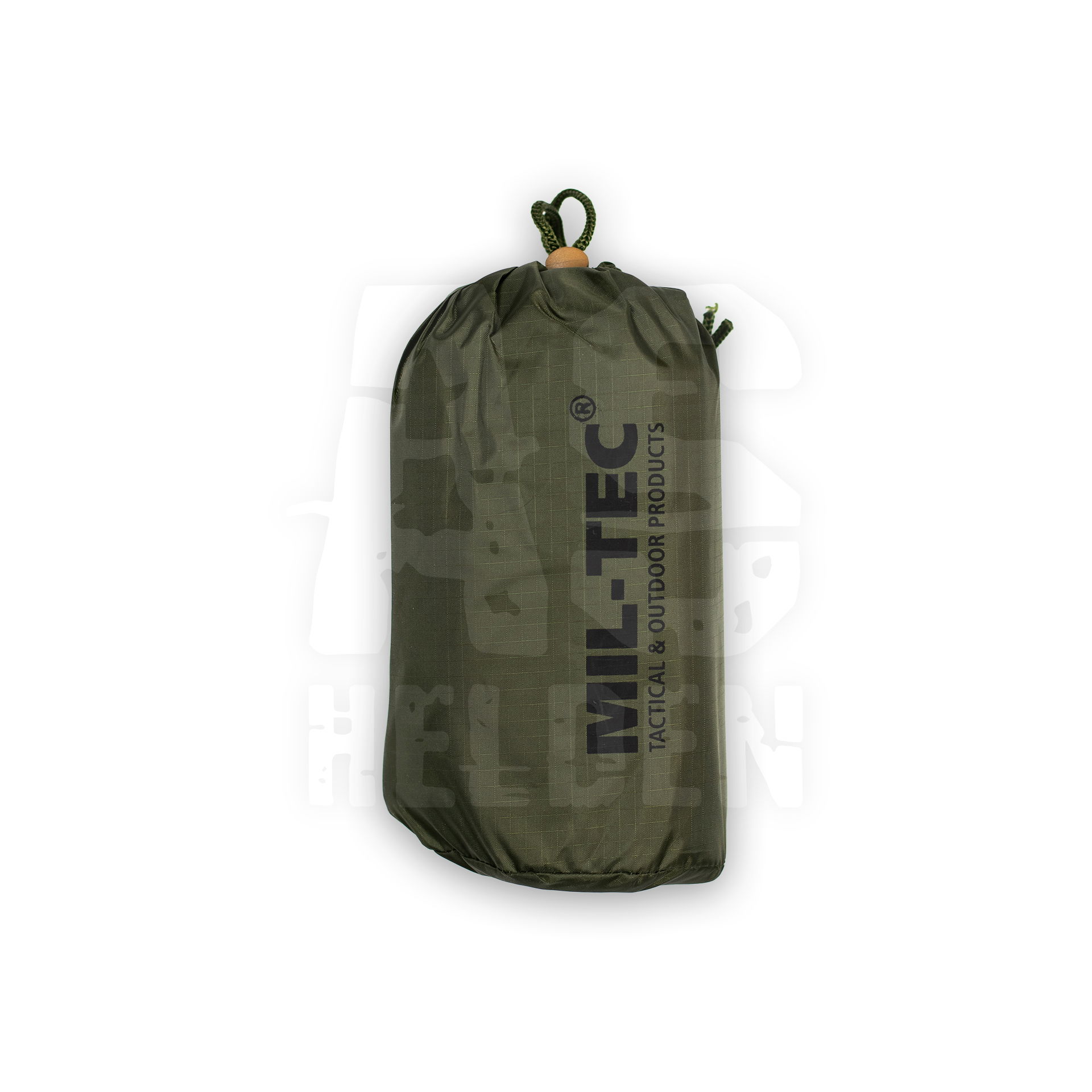 Grüne MIL-TEC Tragetasche mit Kordelzug für taktische Ausrüstung.
