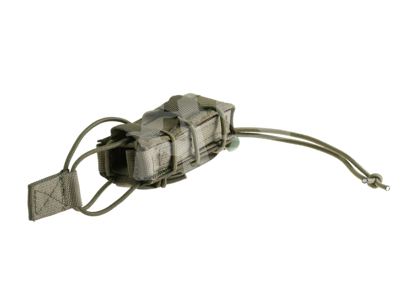 Olivegrünes Airsoft-Magazintasche mit elastischen Bändern und Klettverschluss. Ideal für taktische Ausrüstung.