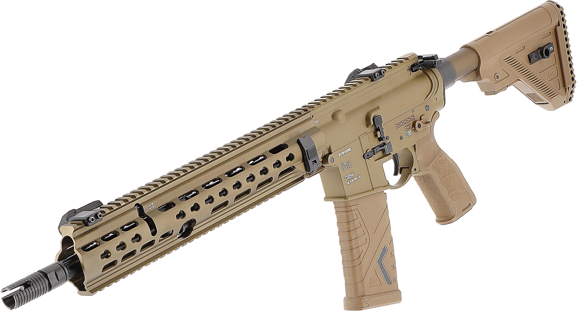 Umarex Heckler & Koch G95K S-AEG + Gratis Phylax Waffenkoffer 100cm Wave Foam, RAL8000  - ab 18 Jahren