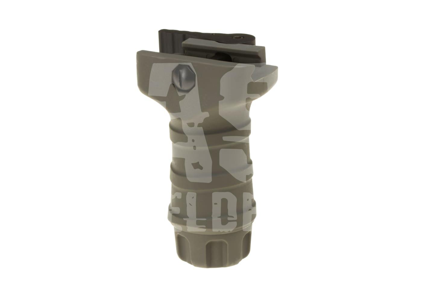 Short Vertical Grip QD Airsoft Griffstück in Olivgrün mit Befestigung für Picatinny-Schiene.