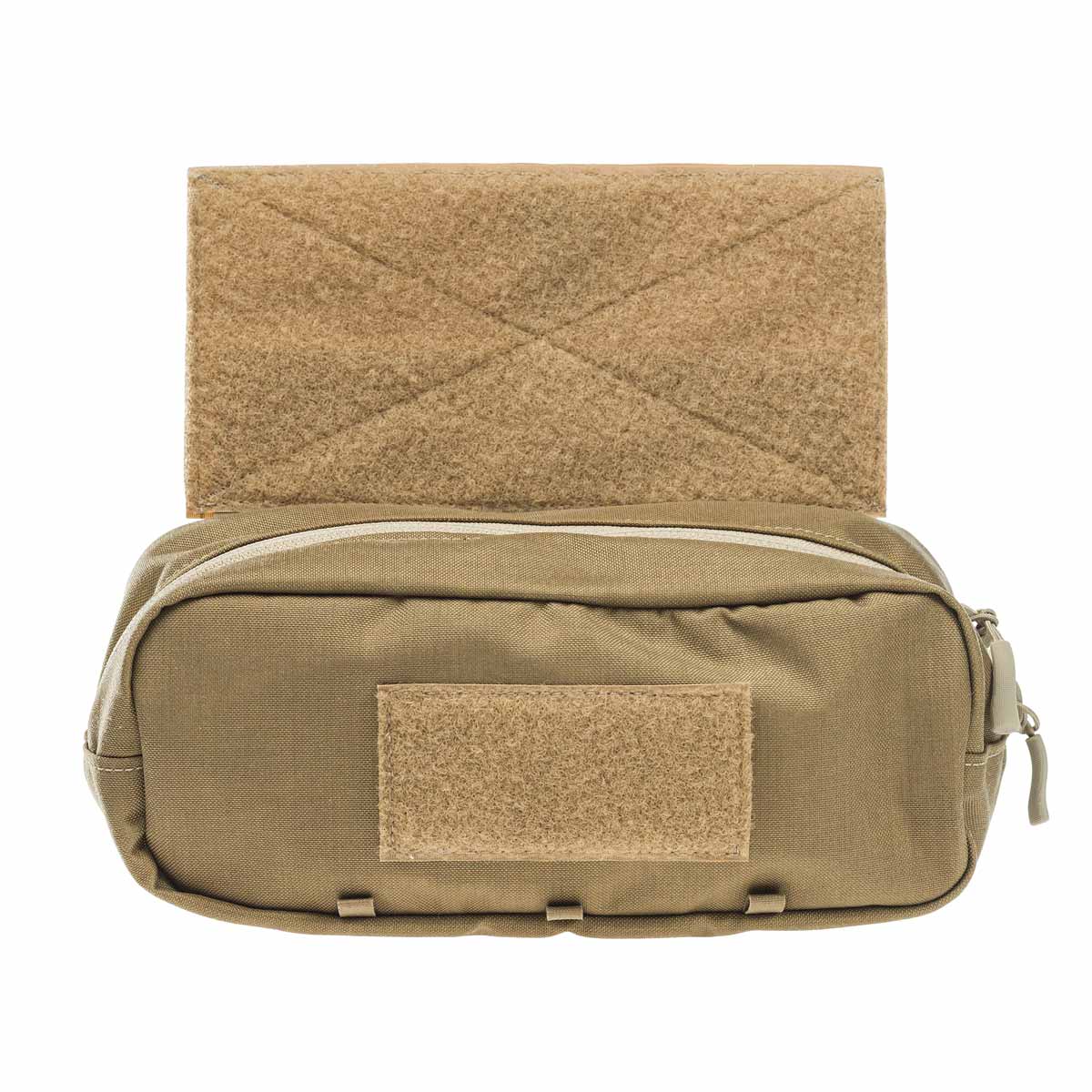 Kompakte, olivgrüne Airsoft-Tasche mit Klettfläche, ideal für Zubehör.