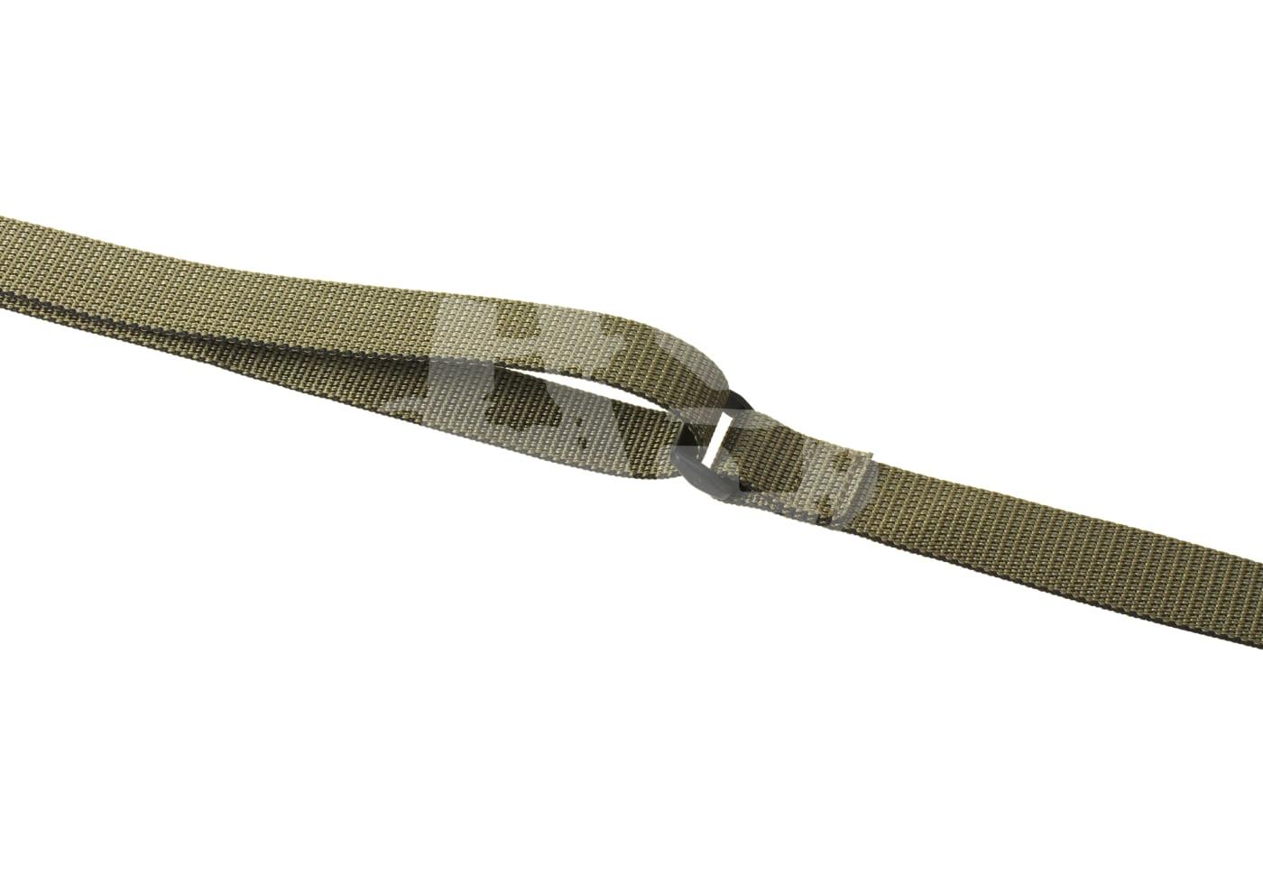 Olivegrüner Riemen mit Metallschnalle, ideal für Airsoft-Ausrüstung.