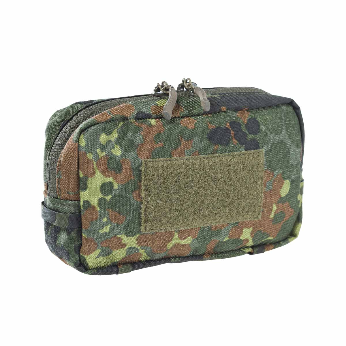 Tarnmuster Tasche mit Reißverschluss und Klettfläche, ideal für Airsoft-Ausrüstung.