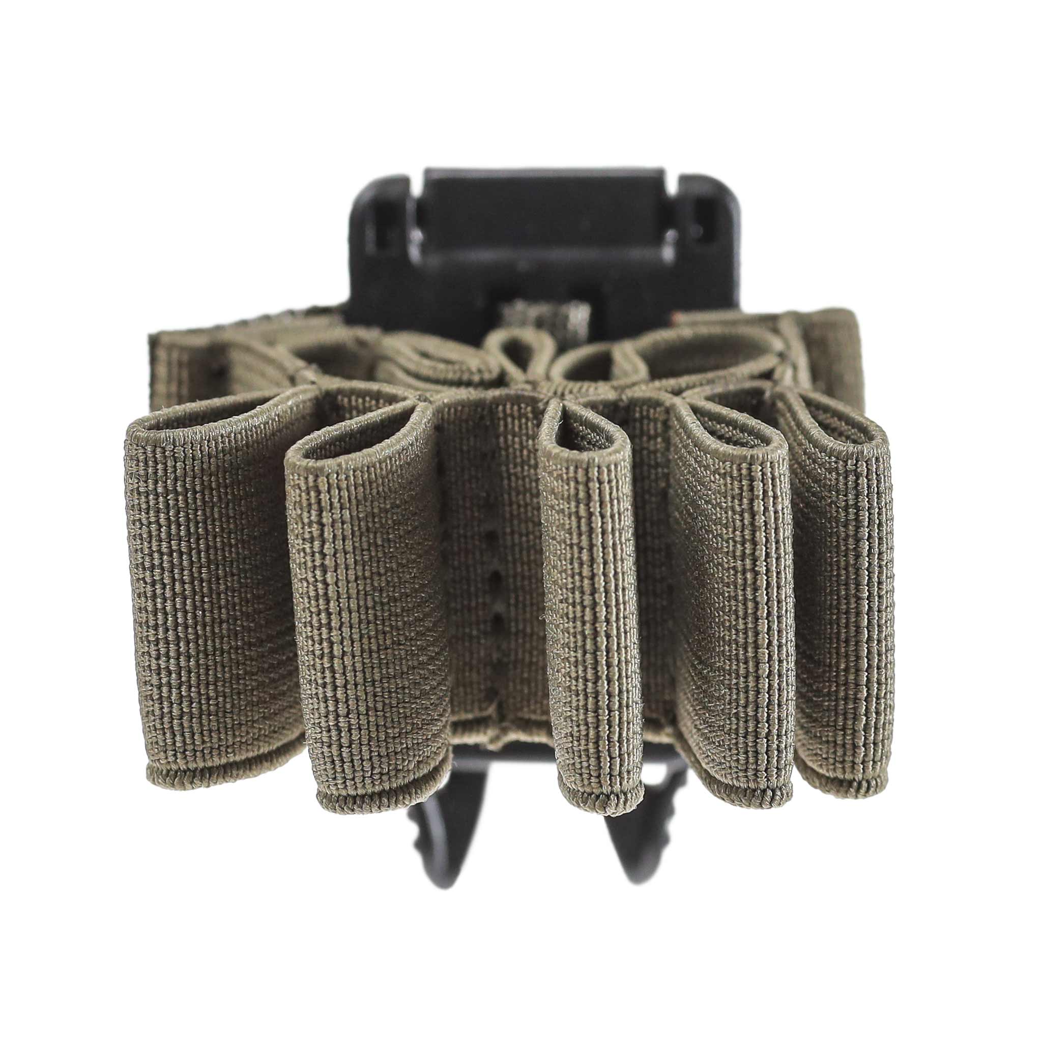 Grüner taktischer Munitionshalter für Airsoft, 6 Schlaufen, robustes Material.