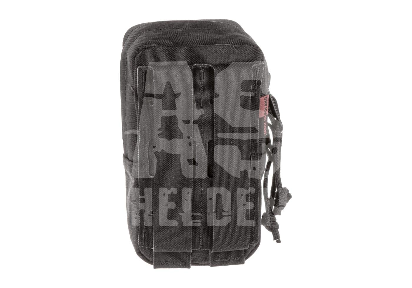 Schwarze taktische Molle-Tasche mit Kordelzug, geeignet für Airsoft-Zubehör.