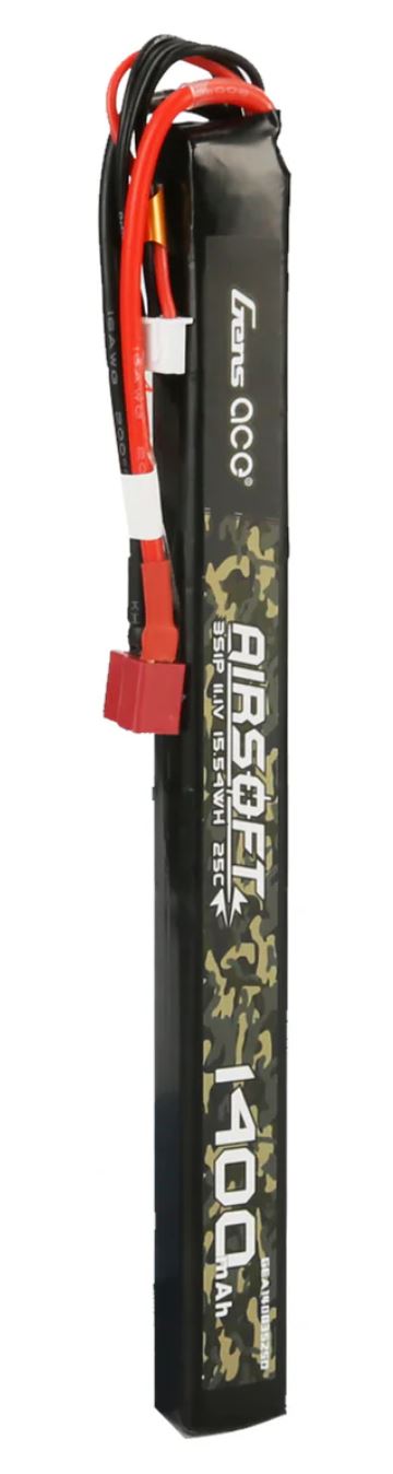 Gens ace 25C 1400mAh 3S1P 11.1V Airsoft Gun Lipo Battery with T-Plug