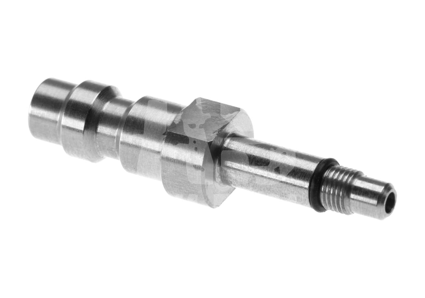 HPA Adaptor for Marui US Type Metalladapter für Airsoft-Waffen, zylindrische Form mit Gewinde, silberfarben.