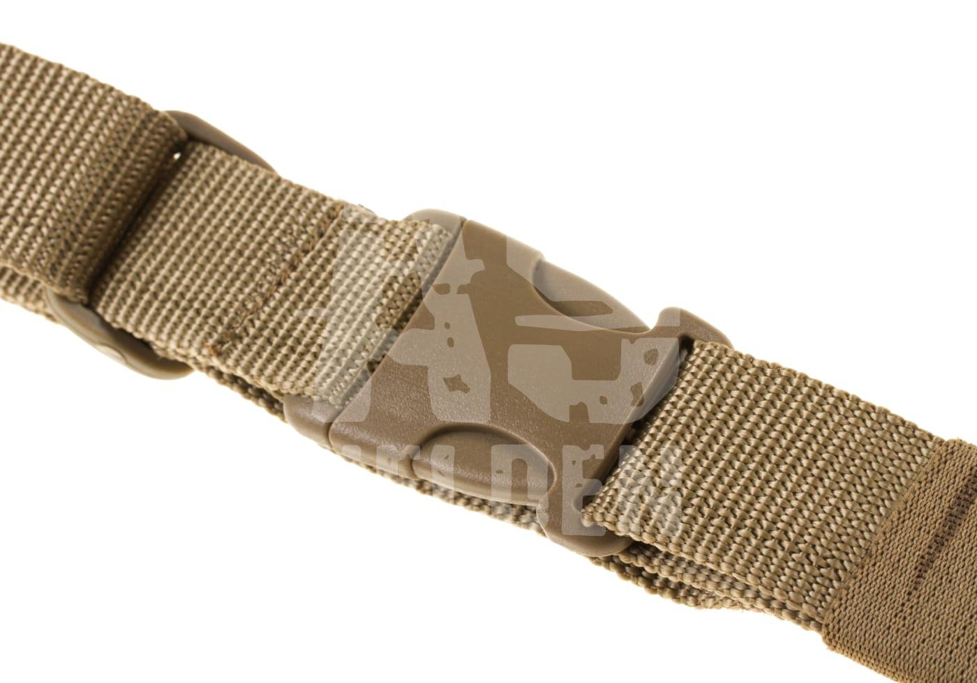 Taktischer Gürtel aus robustem Nylon mit Schnellverschluss in Tan-Farbe, ideal für Airsoft-Ausrüstung.