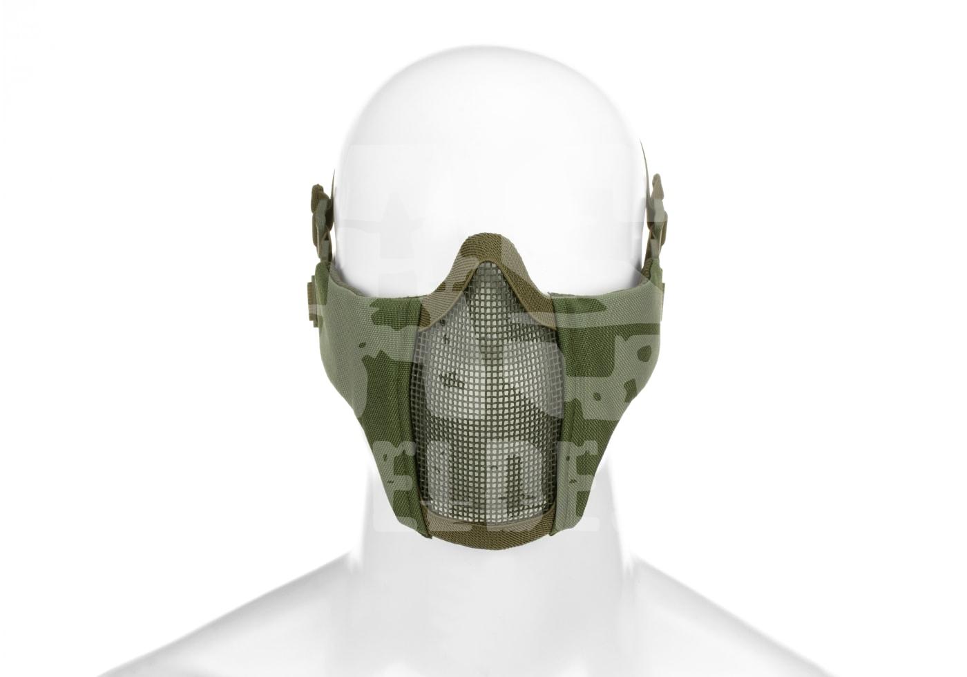 Mk.II Steel Half Face Mask Taktische Airsoft-Gesichtsmaske in Tarnmuster mit Metallgitter, idealer Schutz für Nasen-Mund-Bereich.