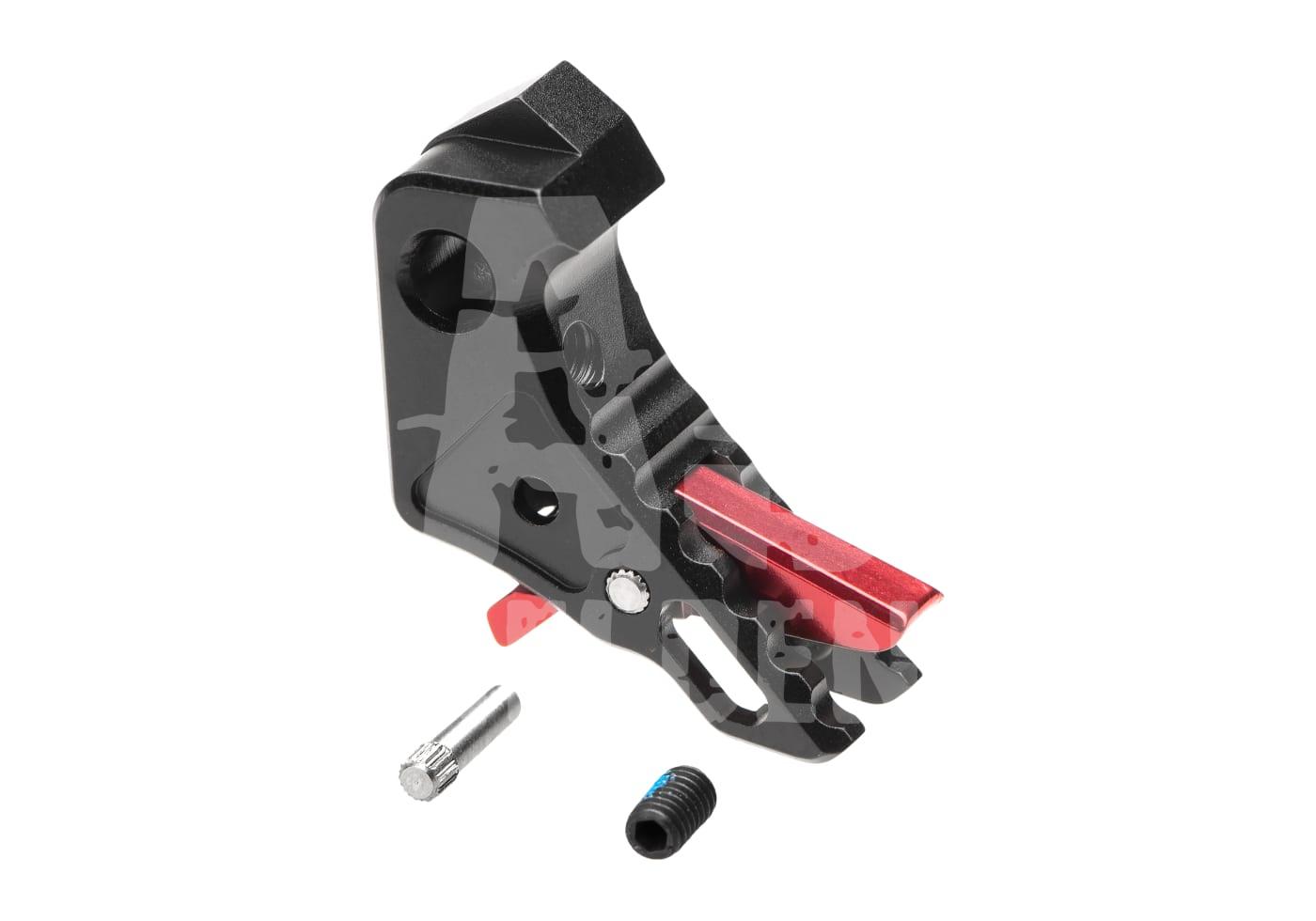 AAP01 Adjustable Trigger Airsoft Tuning Trigger-Set in Schwarz und Rot mit Schrauben, passend für AEG Gewehre.
