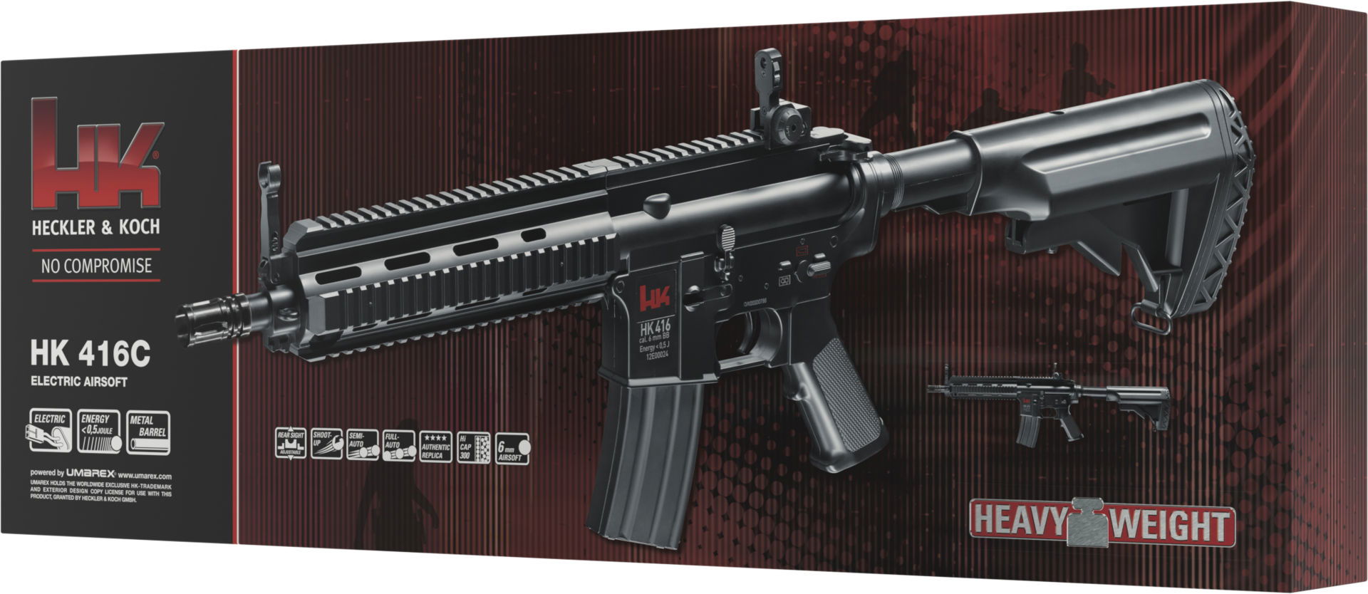 HK 416C Airsoft-Gewehrverpackung mit elektrischer Funktion und Metalllauf, Kaliber 6mm, Energie 